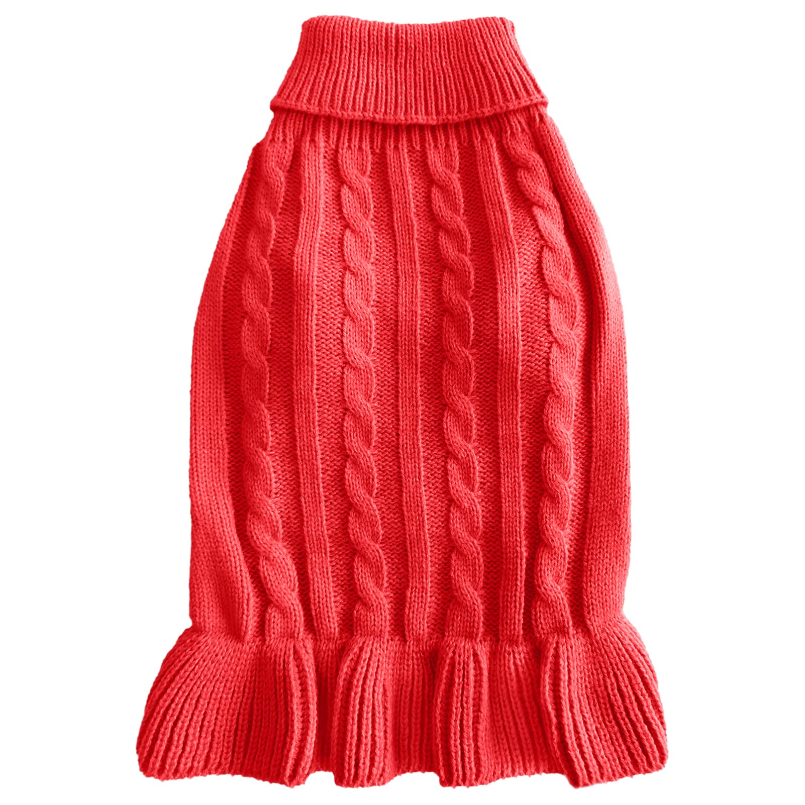 Chborchicen Small Dog Sweaters Knitted Pet Cat Warm Dog Sweatshirt Winter Clothes Kitten Puppy Sweater (Xxs, Dress-Red)