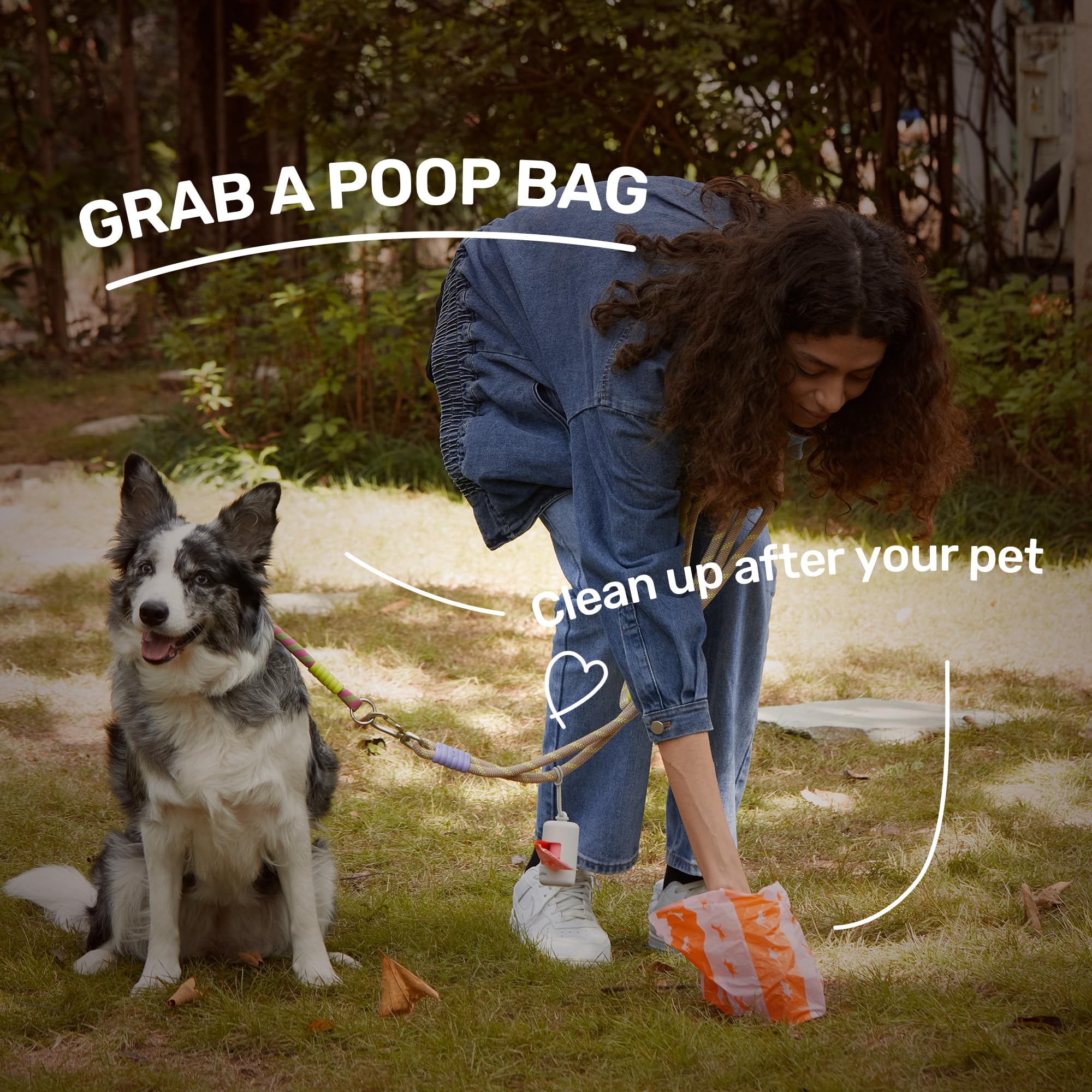Fukumaru Poop Bags For Dogs, 300 Rose Scent Dog Poop Bag Holder And Dispenser With Leash Attachment For Dogs, Cats And Multi-Pet
