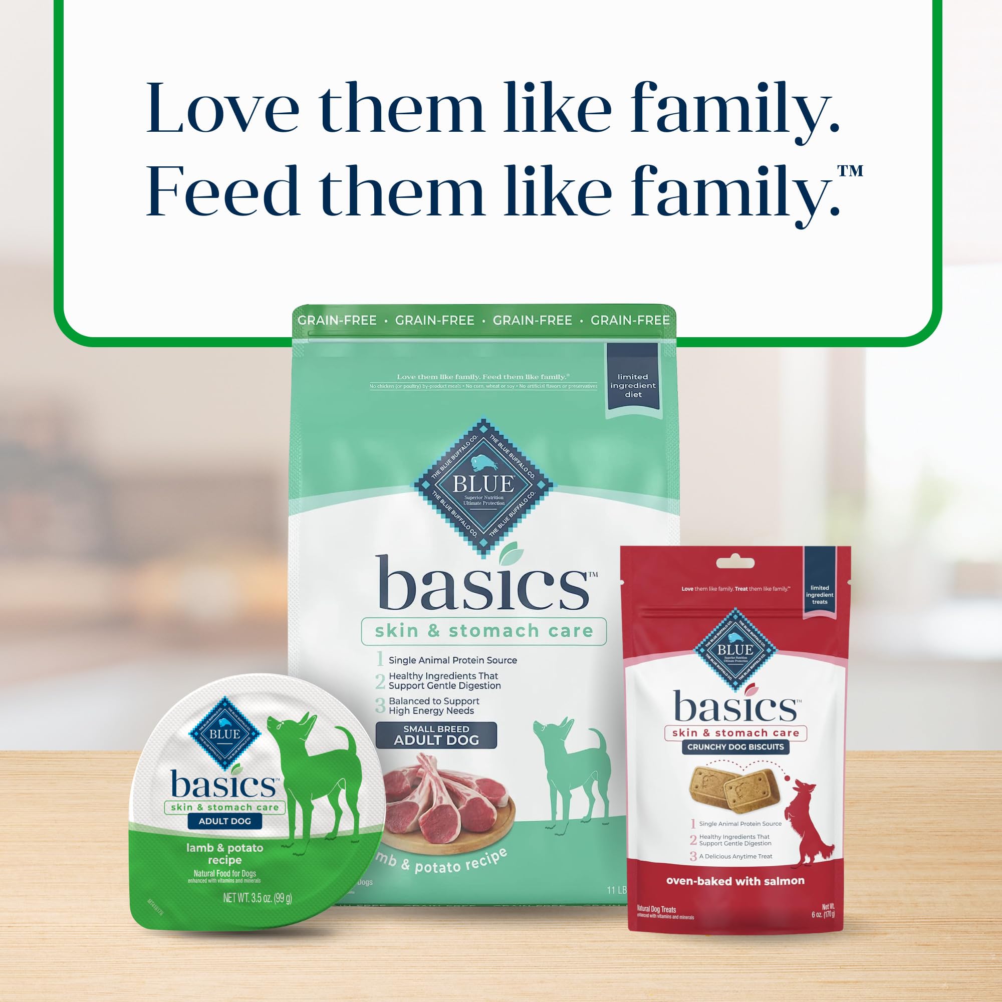 Blue Buffalo Basics Adult Small Breed Grain-Free Wet Dog Food for Skin & Stomach Care, Limited Ingredient Diet, Lamb Recipe, 3.5