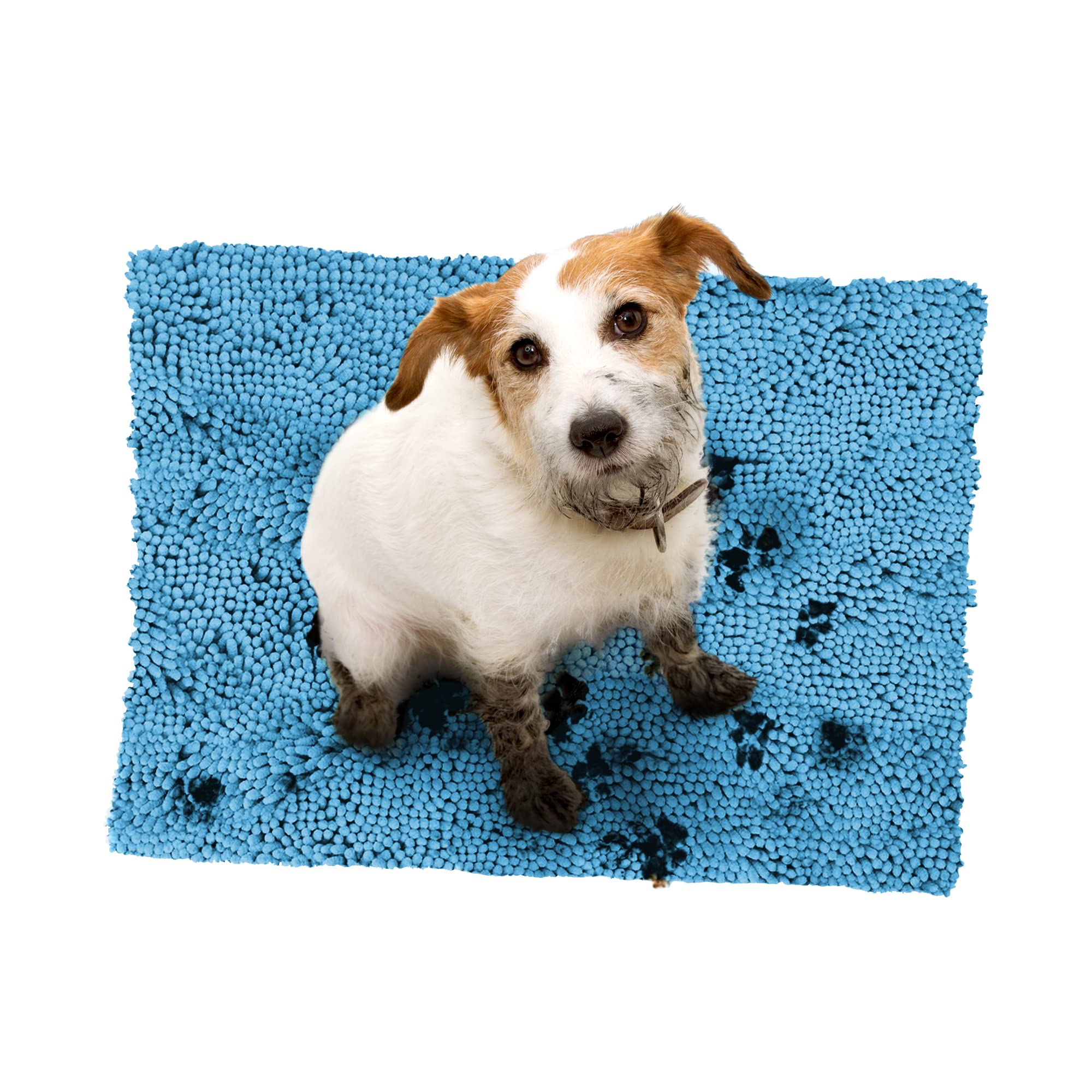 Soggy Doggy Doormat Plain Solid Color Design | Blue | Large 26    X 36    | Ultra Absorbent Microfiber Chenille Wet Dog Mat For 