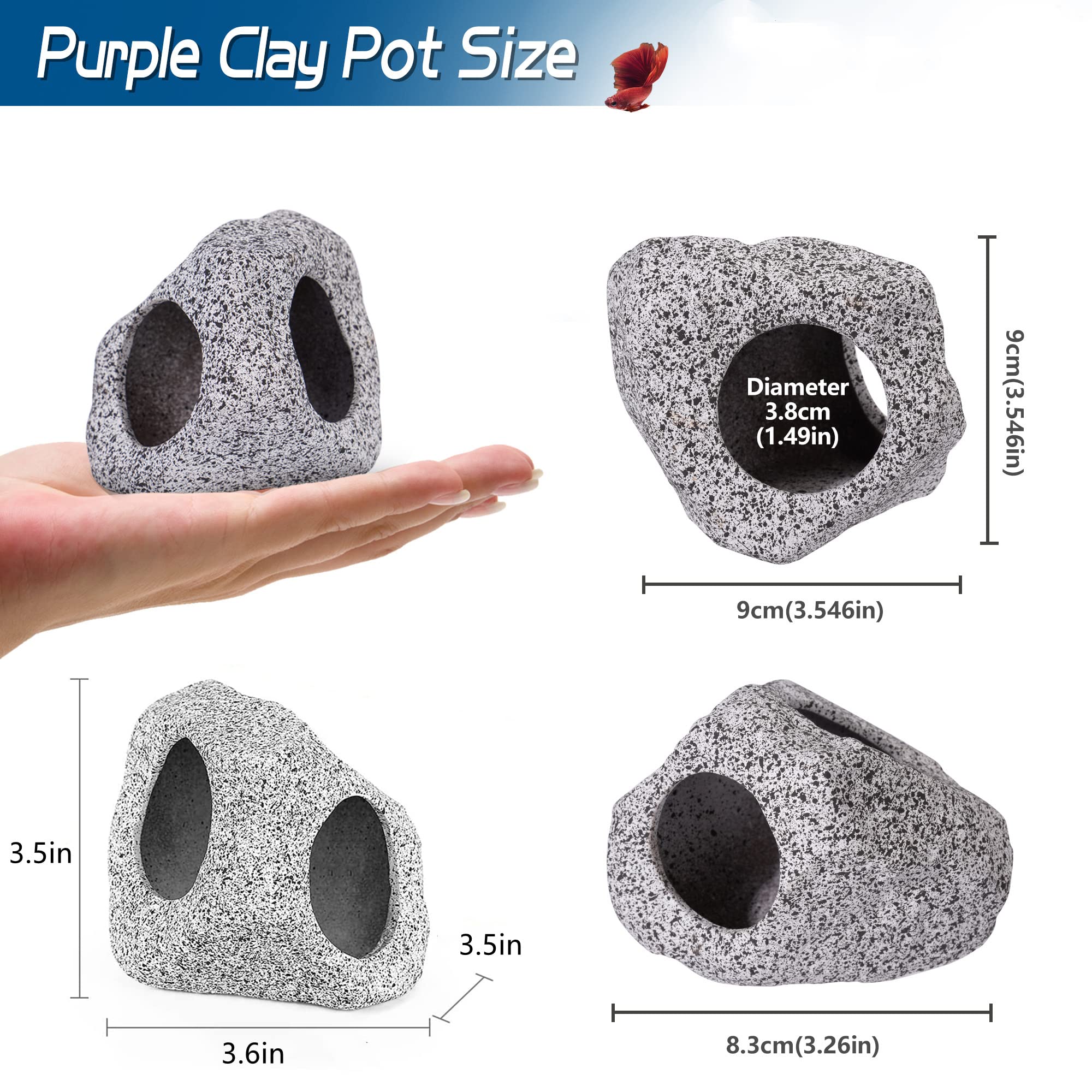 Aquarium Decorations Cave Fish Tank Accessories Rock Decor for Shrimp Cichlid Hiding Breeding Small Fish Bowl Hide Decoration Be