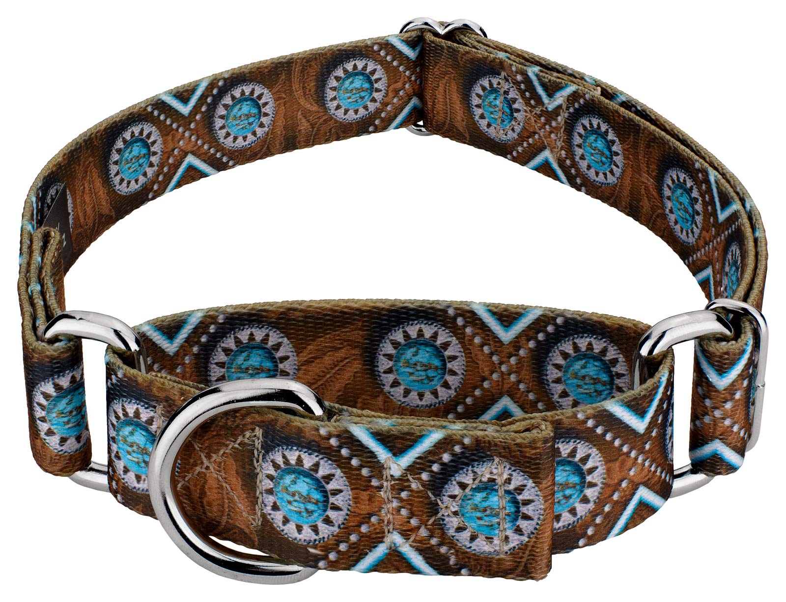 Country Brook Petz - Saddle Up Martingale Dog Collar - Country And Western Collection Featuring Rugged Designs (1/2 Inch, 2Xs)