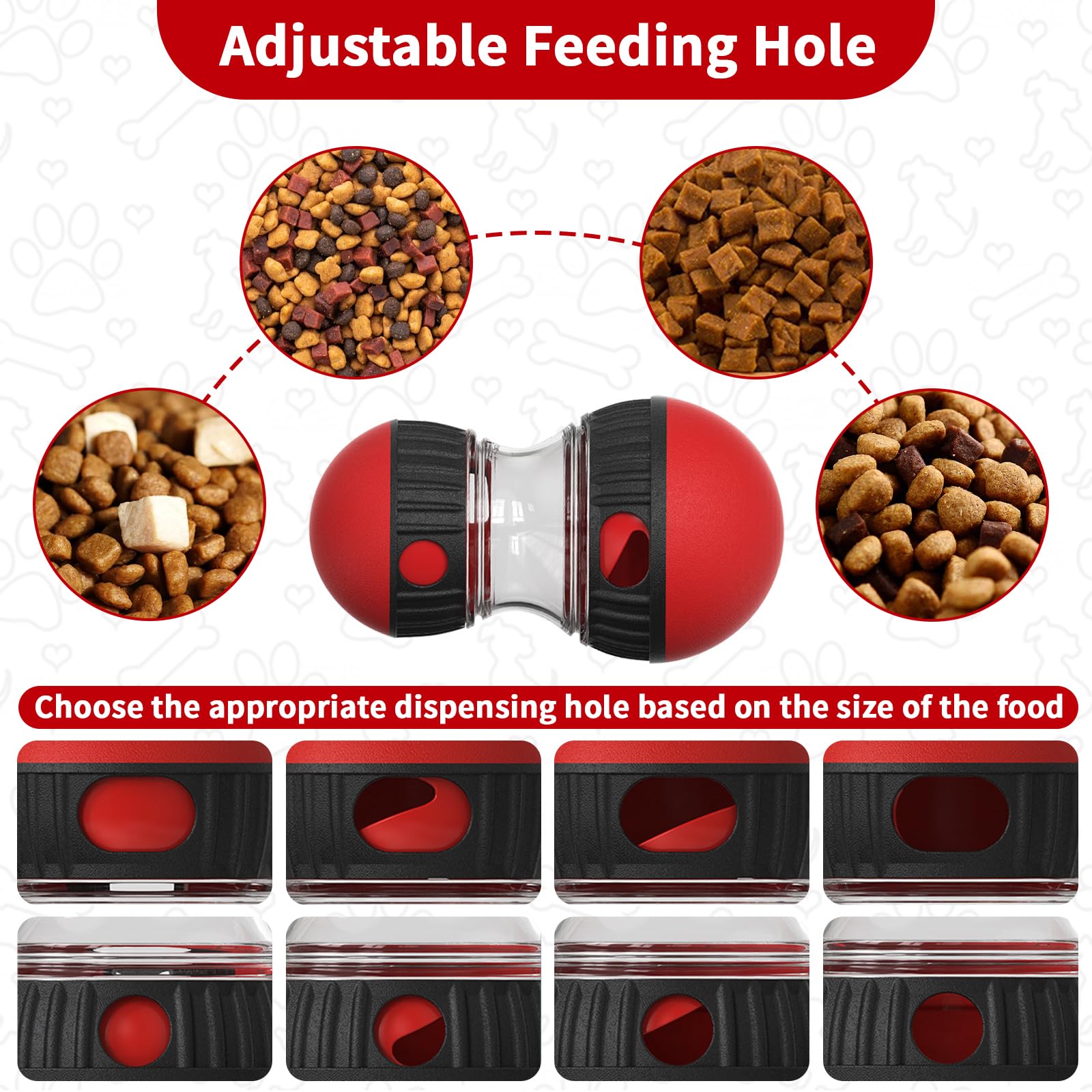 COSOWO Interactive Dog Treat Dispenser and Puzzle Toys, Dog Slow Food Feeder Rolling Ball for Reducing Boredom and IQ Training T