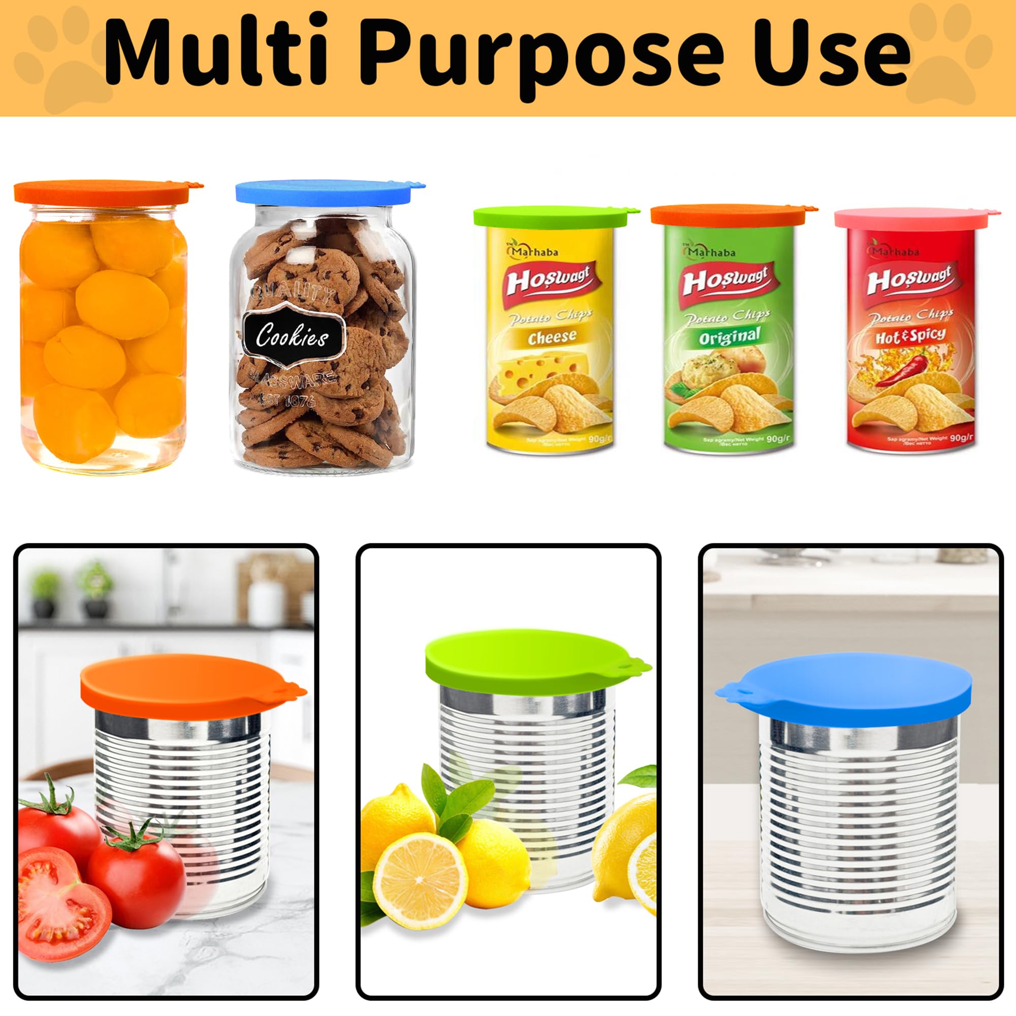 Lydia s Deal 2 Pack Pet Food Can Covers, Universal Silicone Can Lids for Dog & Cat Food, Fits Most Standard Size Food Cans, BPA