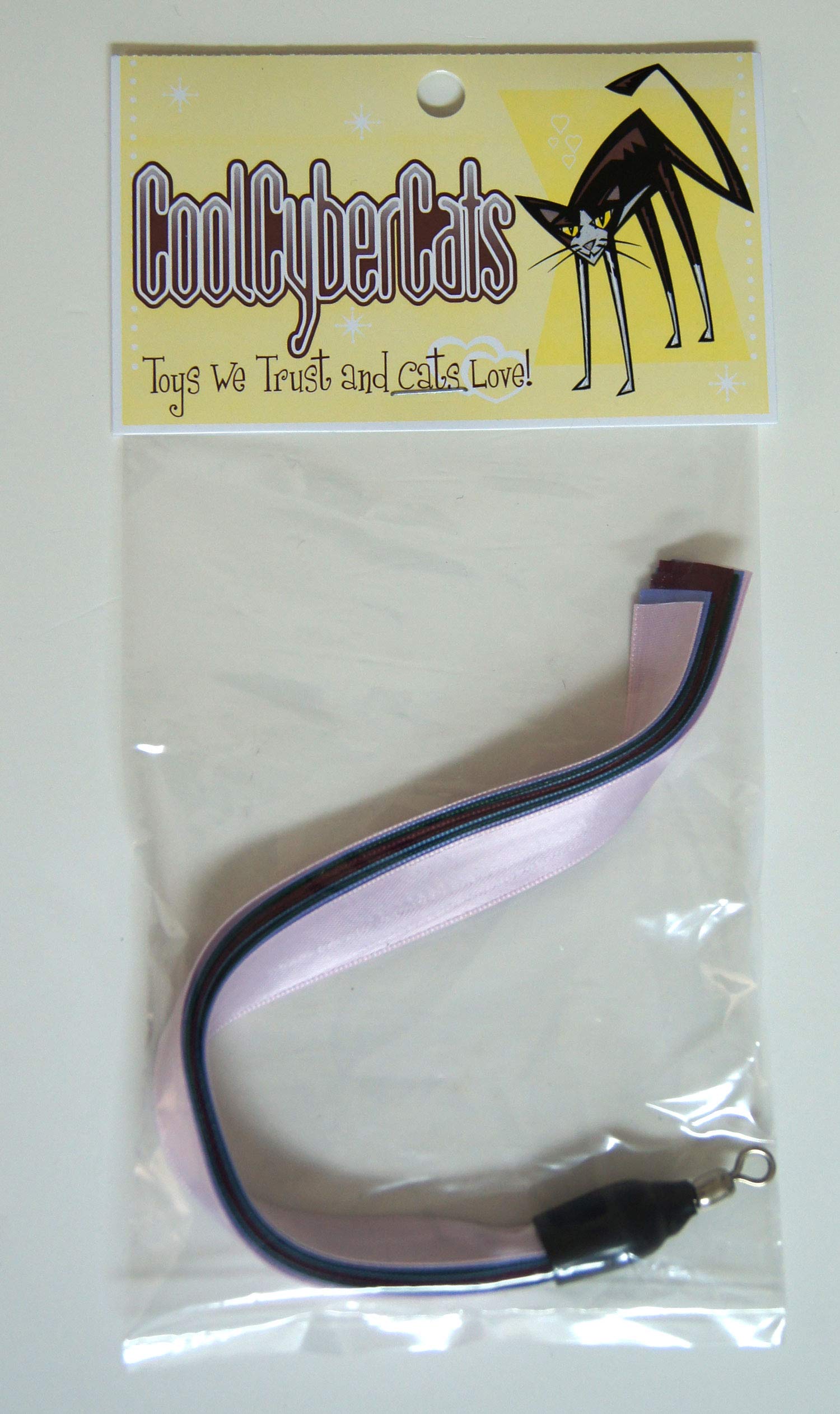 Coolcybercats Ribbon, Leather And Fur Attachment Cat Toys - Fit Wildcat And Popular Bird And Catcher Type Wands/Poles (Ribbons)