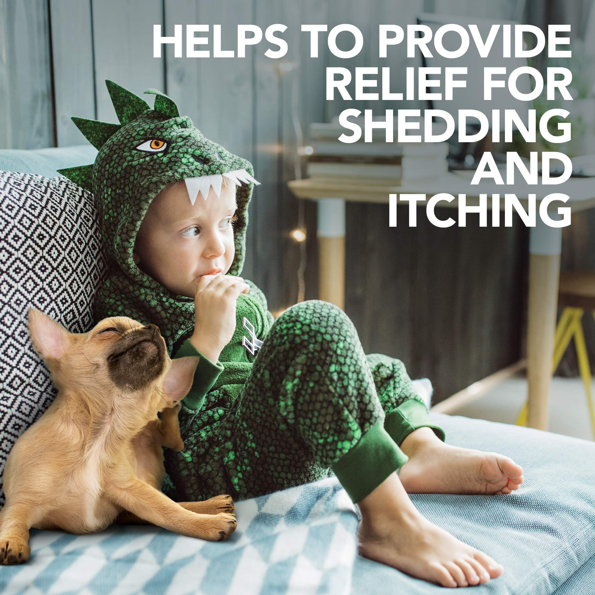 Vets Best Healthy Coat Shed & Itch Relief Dog Supplements | Relieve Dogs Skin Irritation and Shedding Due to Seasonal Allergies