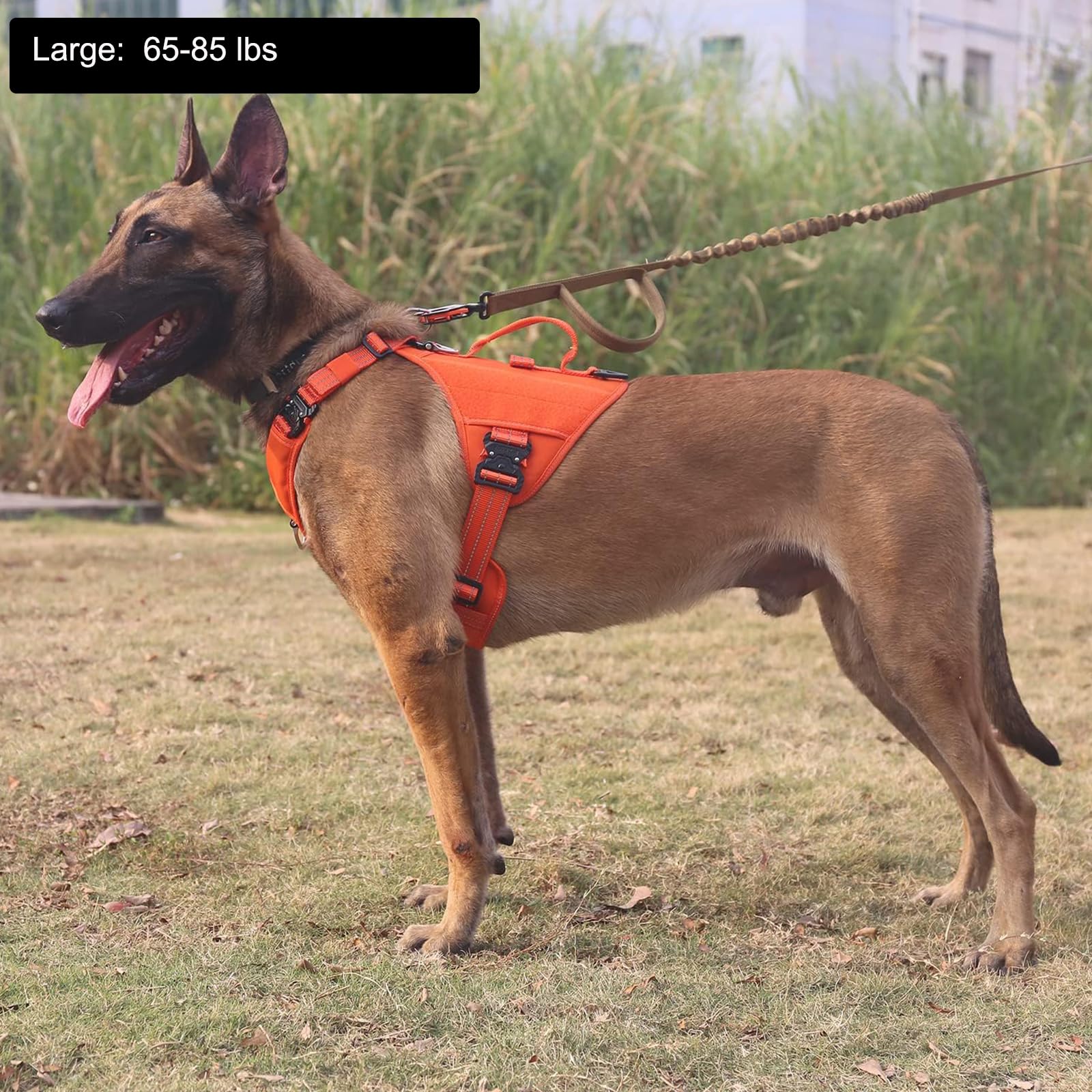 ICEFANG GN8 Tactical Dog Harness with 4X Metal Buckles for Large Sized Dogs,Reflective in Training Walking K9 Vest,No-Pull Front