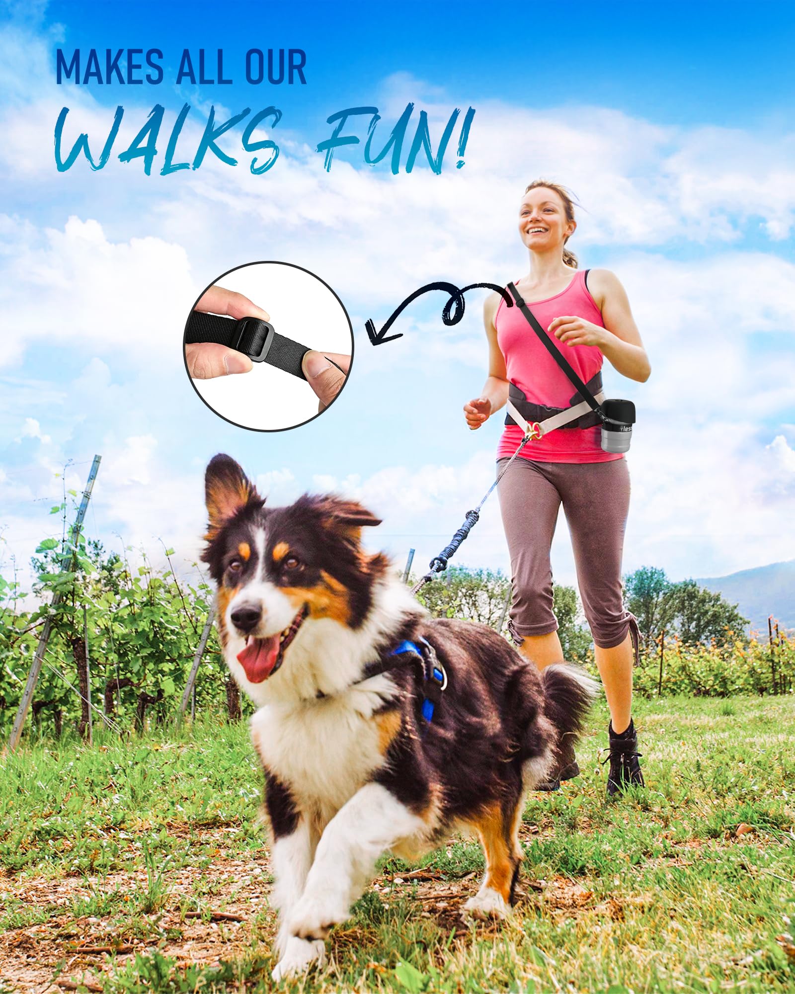 Lesotc Dog Water Bottle, Portable Water Dispenser with Bowl, Leak Proof Pet Travel Squeeze Bottle for On The Go, Puppy Essential