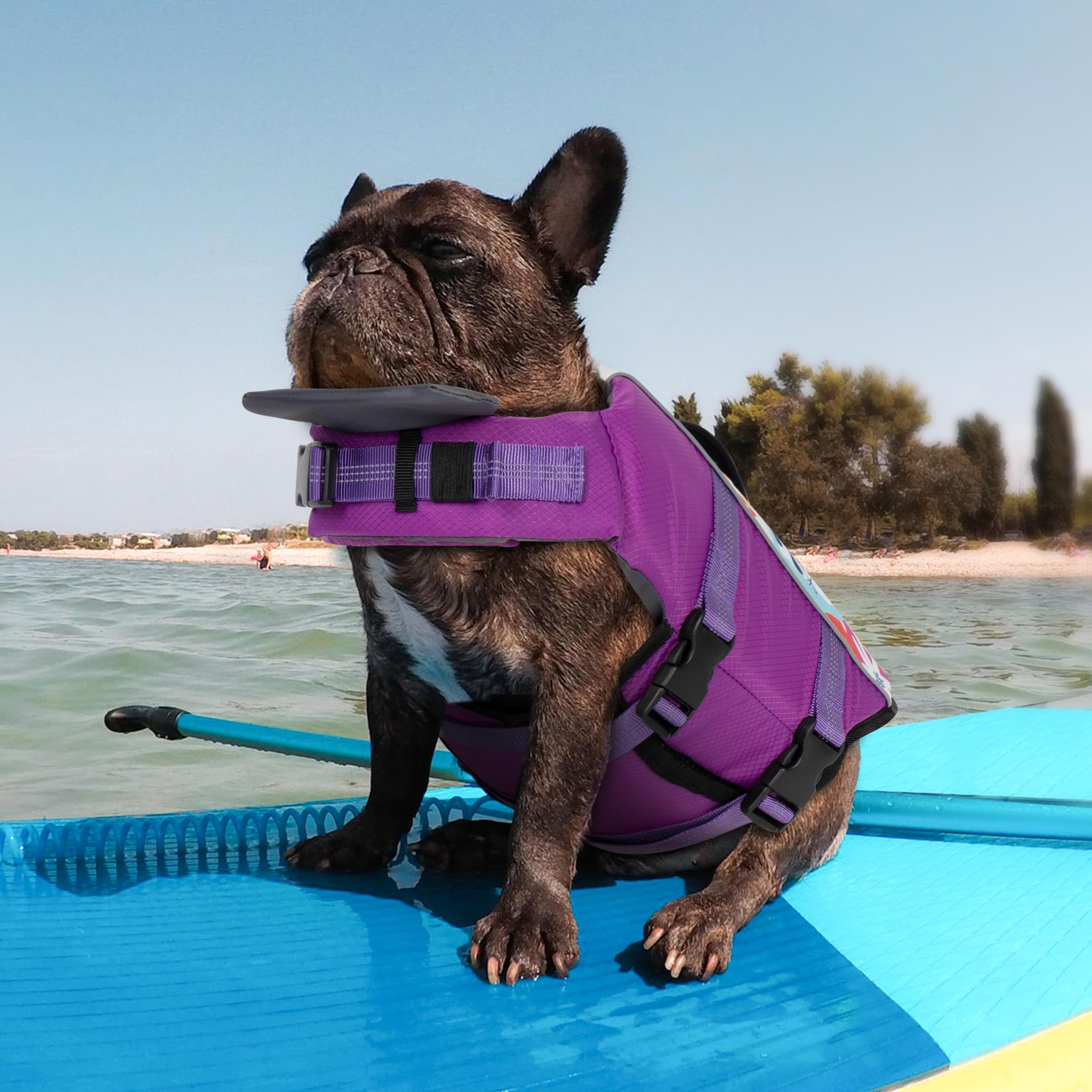Cyeollo Life Vests For Boating - High Buoyancy Pet Safety Float Lifesaver Vest With Chin Float, Adjustable Dog Lifejackets For M