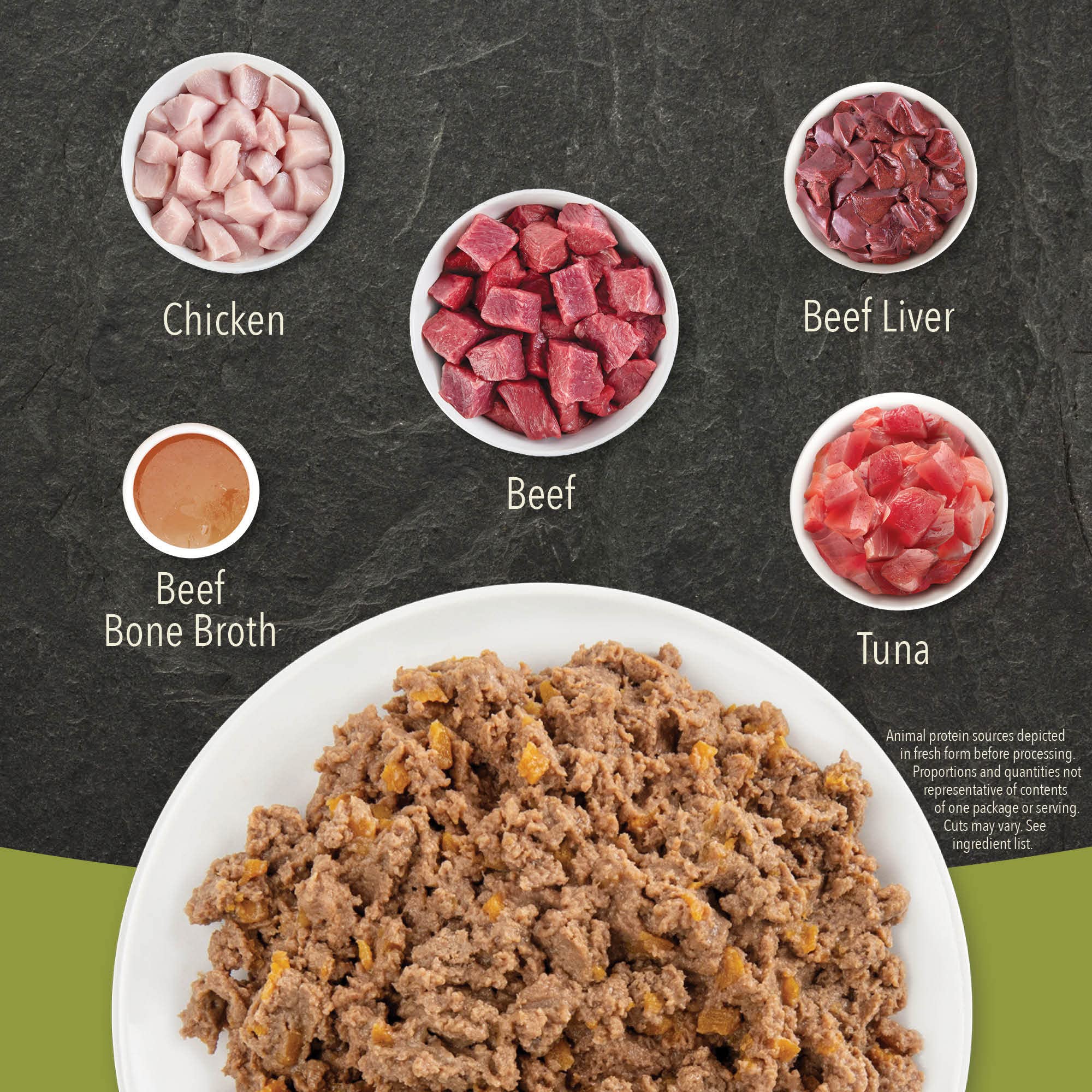 ACANA Premium Pate Wet Cat Food in Bone Broth Beef Chicken + Tuna Recipe 5.5oz Cans (12 count)