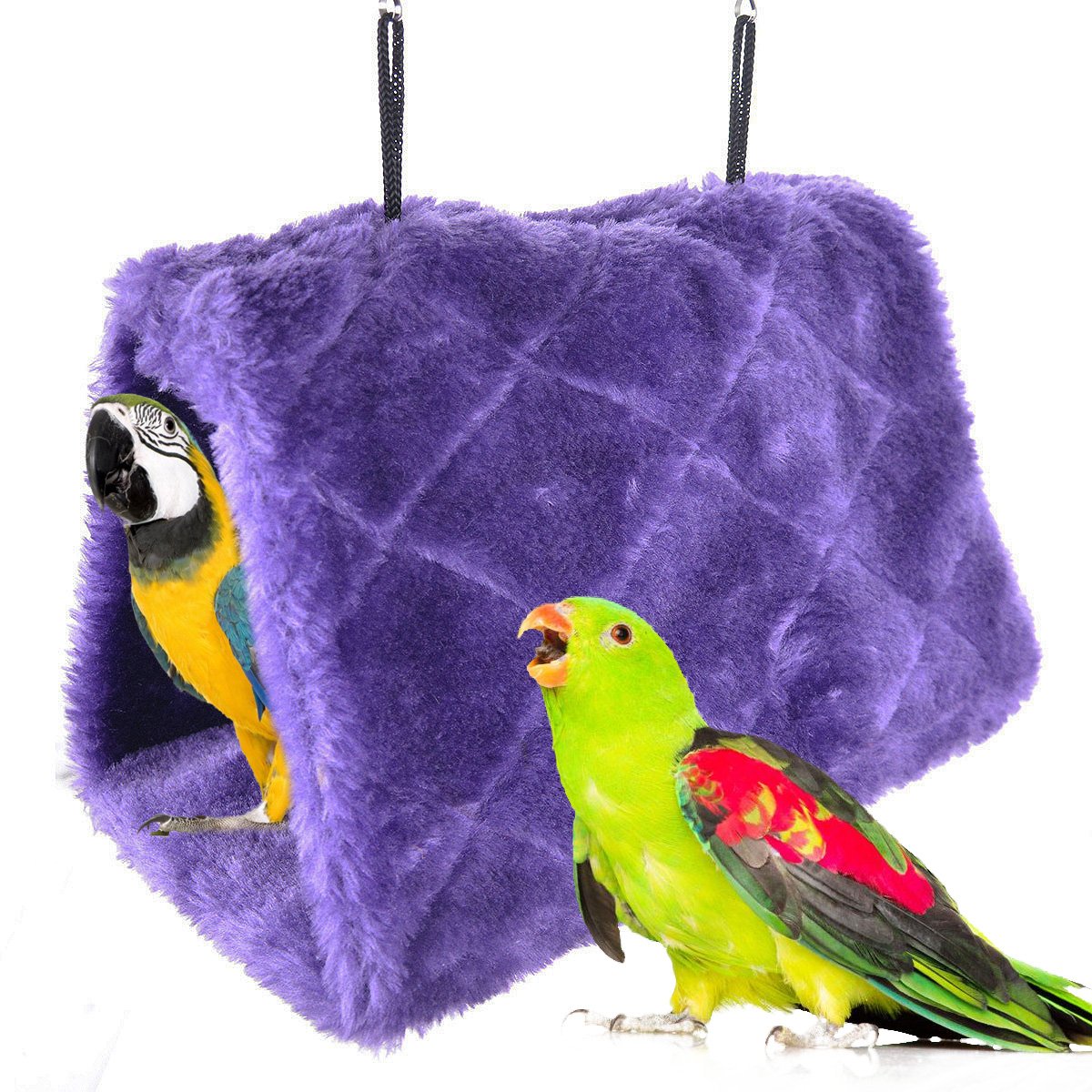 Winter Warm Bird Nest House Shed Hut Hanging Hammock Finch Cage Plush Fluffy Birds Hut Hideaway For Hamster Parrot Macaw Budgies