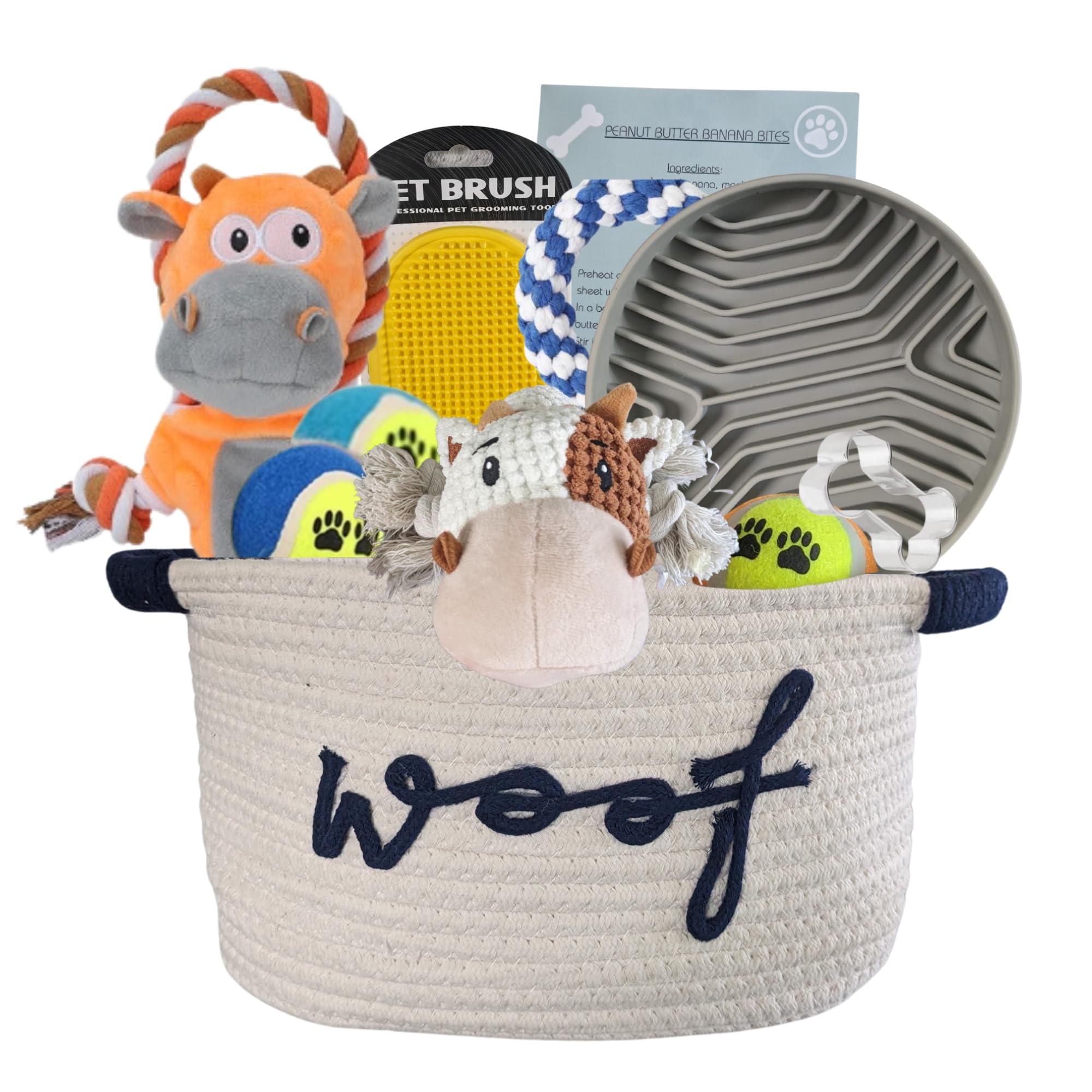 New Puppy Gift Basket - Premium Puppy Starter Kit and Dog Gift Basket with Dog Toys - Perfect Doggie Birthday Gifts and Puppy Ne