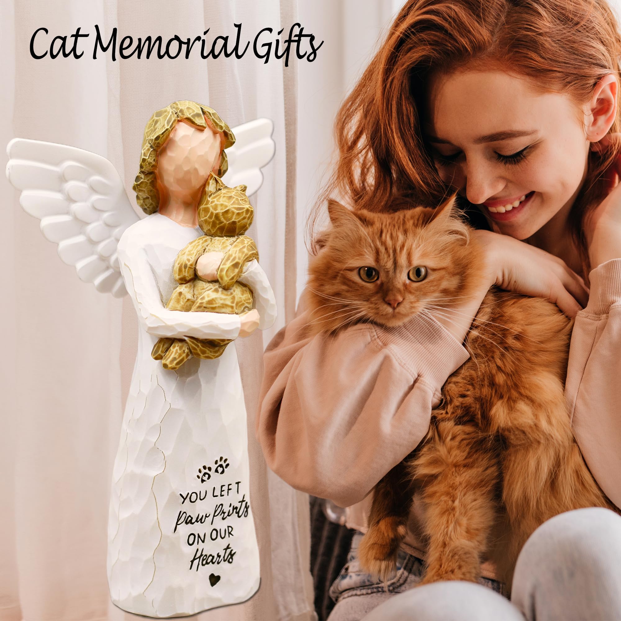 Borlesta Cat Memorial Gifts, Pet Loss Sympathy Gift, Cat Gifts For Women, Pet Memorial Cats Remembrance Gift, In Memory Of Cats