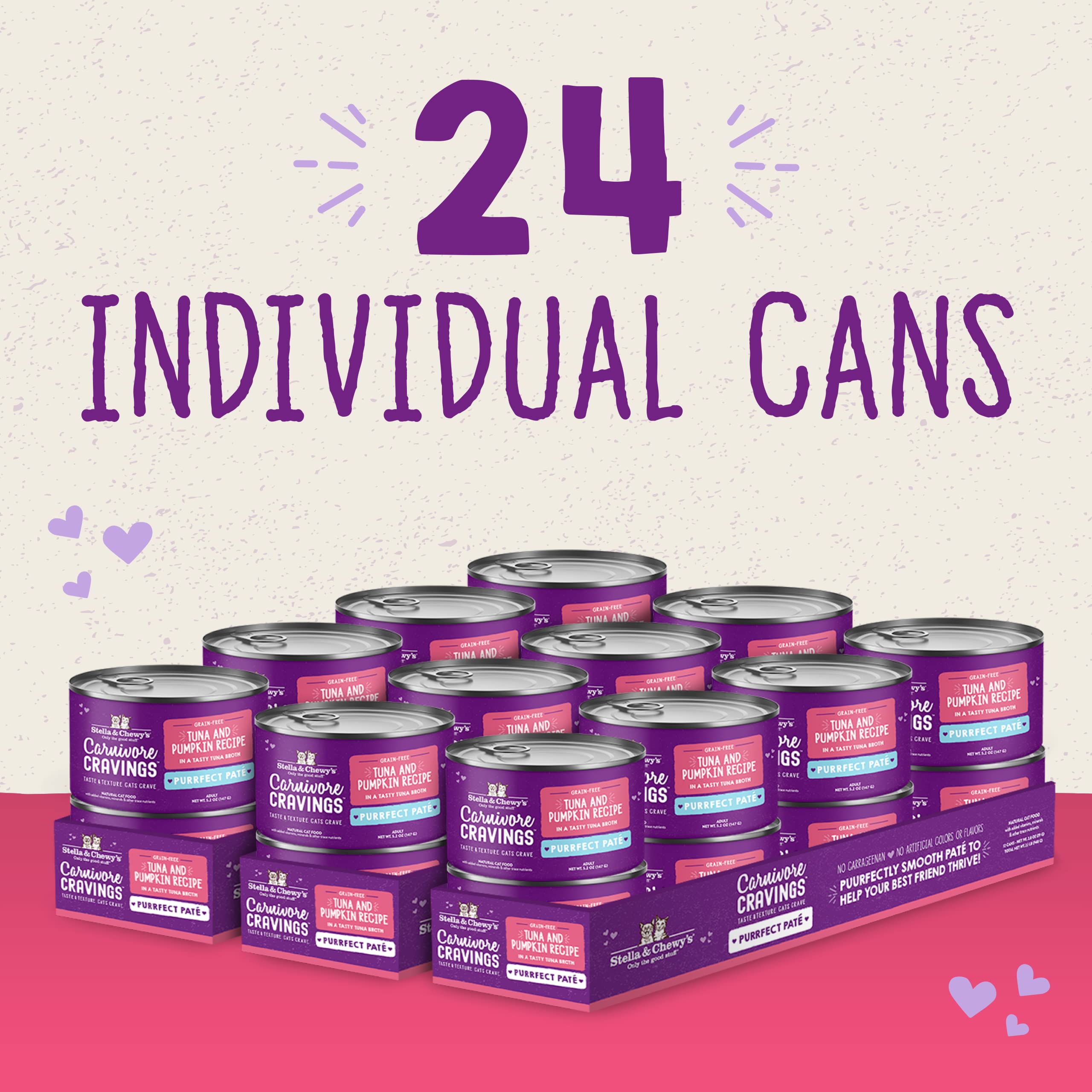 Stella & Chewys Carnivore Cravings Purrfect Pate Cans - Grain Free, Protein Rich Wet Cat Food - Tuna & Pumpkin Recipe - (5.2 Ou