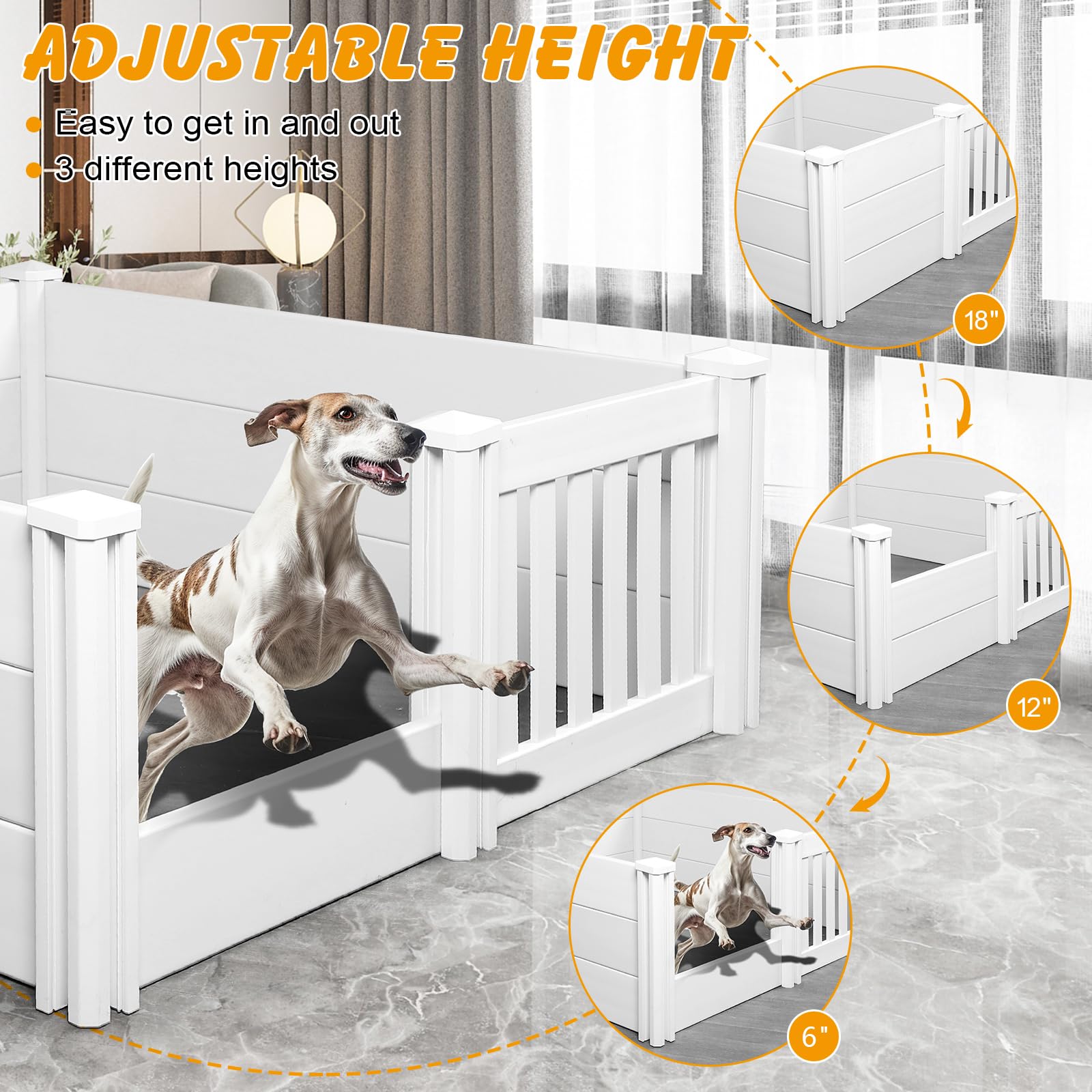 Whelping Box For Dogs And Puppies With Pig Rails And Waterproof Whelping Pad, 38  38  18In Puppies Playpen With Adjustable Heigh