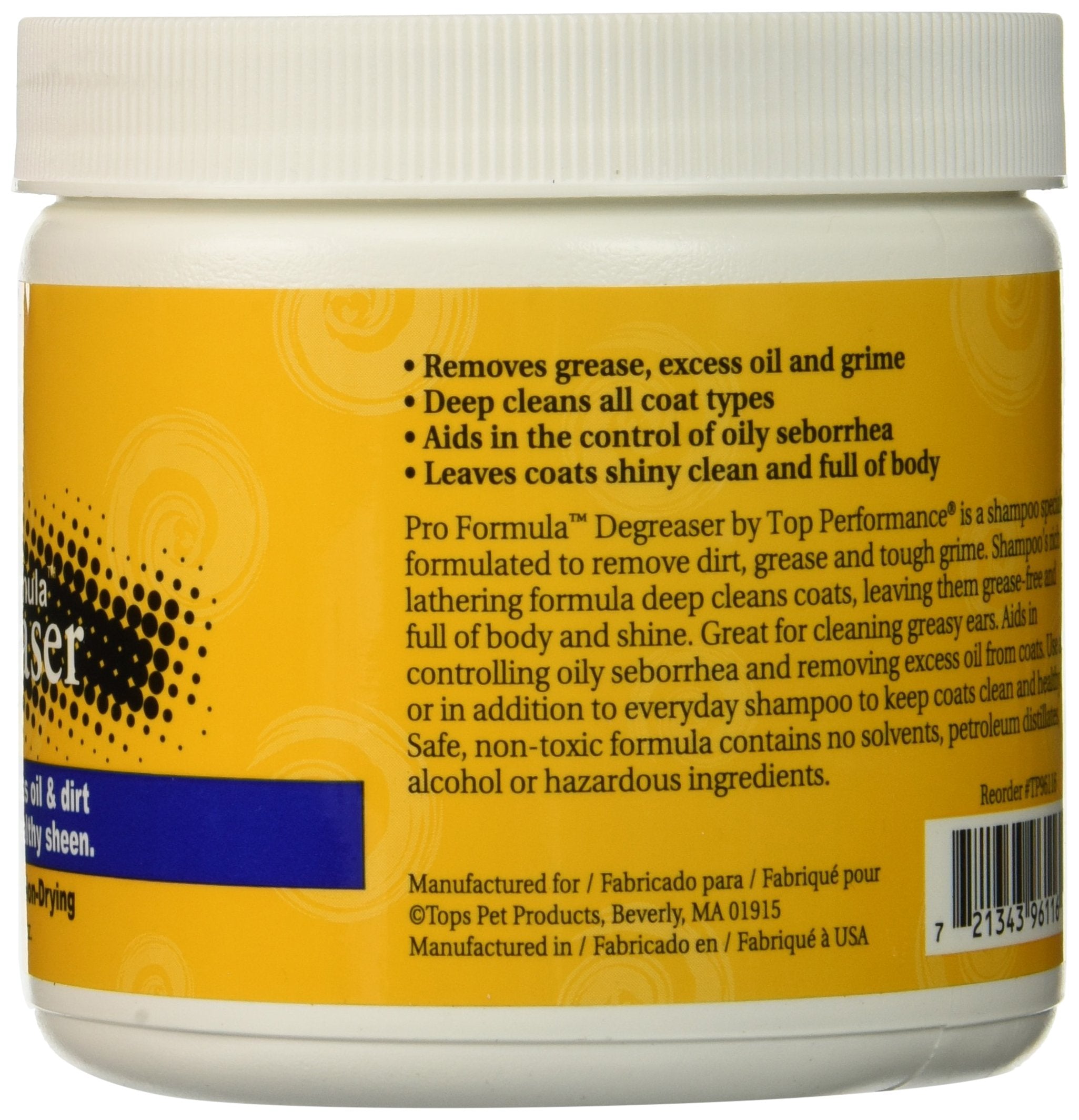 Top Performance Pro Formula Dog And Cat Degreaser, 16-Ounce,Black
