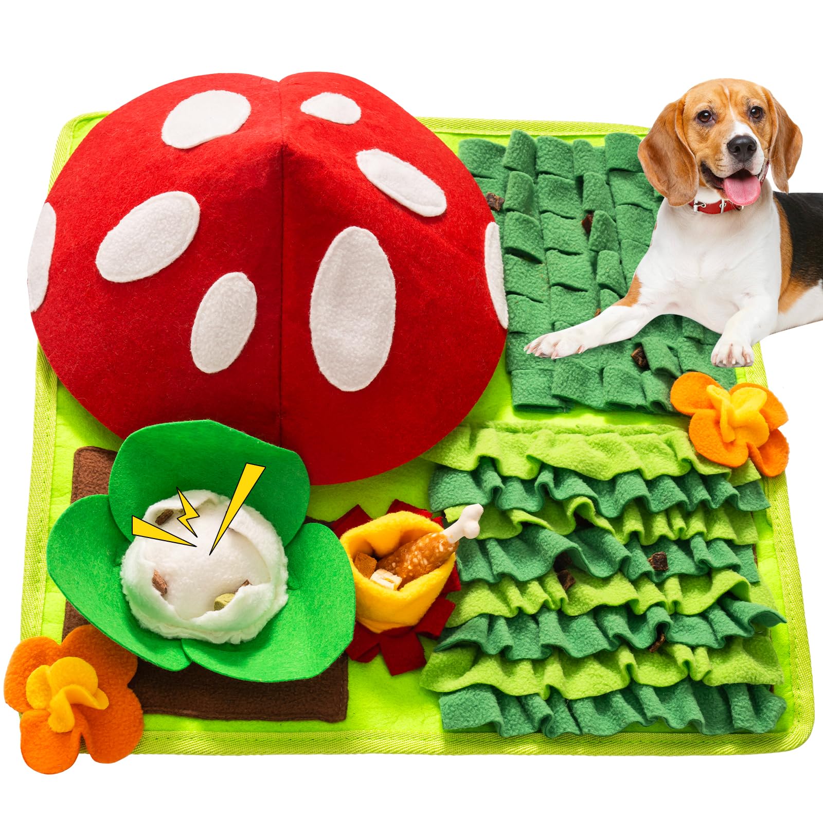 Mewoo Snuffle Mat For Small Dogs, 16 X 16 Sniff Mat Slow Feeding Mat With Squeaky For Cats Or Rbbits, Dog Snuffle Enrichment P