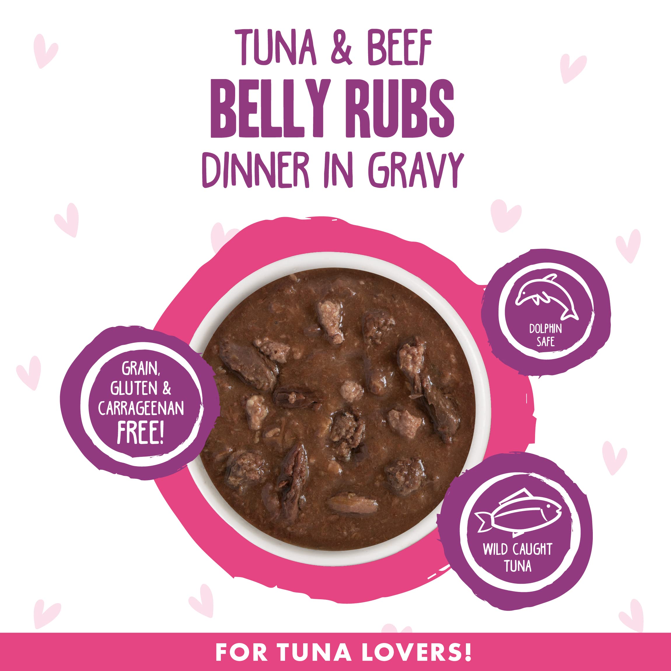 B.F.F. OMG - Best Feline Friend Oh My Gravy!, Tuna & Beef Belly Rubs with Tuna & Beef, 2.8oz Can (Pack of 12)