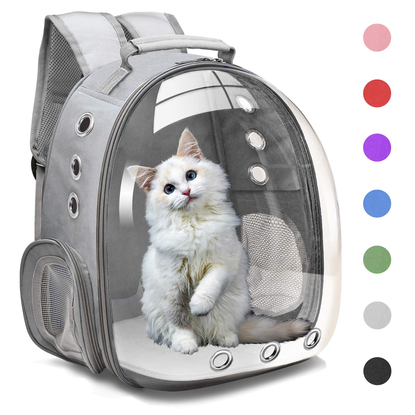 Henkelion Bubble Carrying Bag For Small Medium Dogs Cats, Space Capsule Pet Hiking Backpack, Airline Approved Travel Carrier - Grey