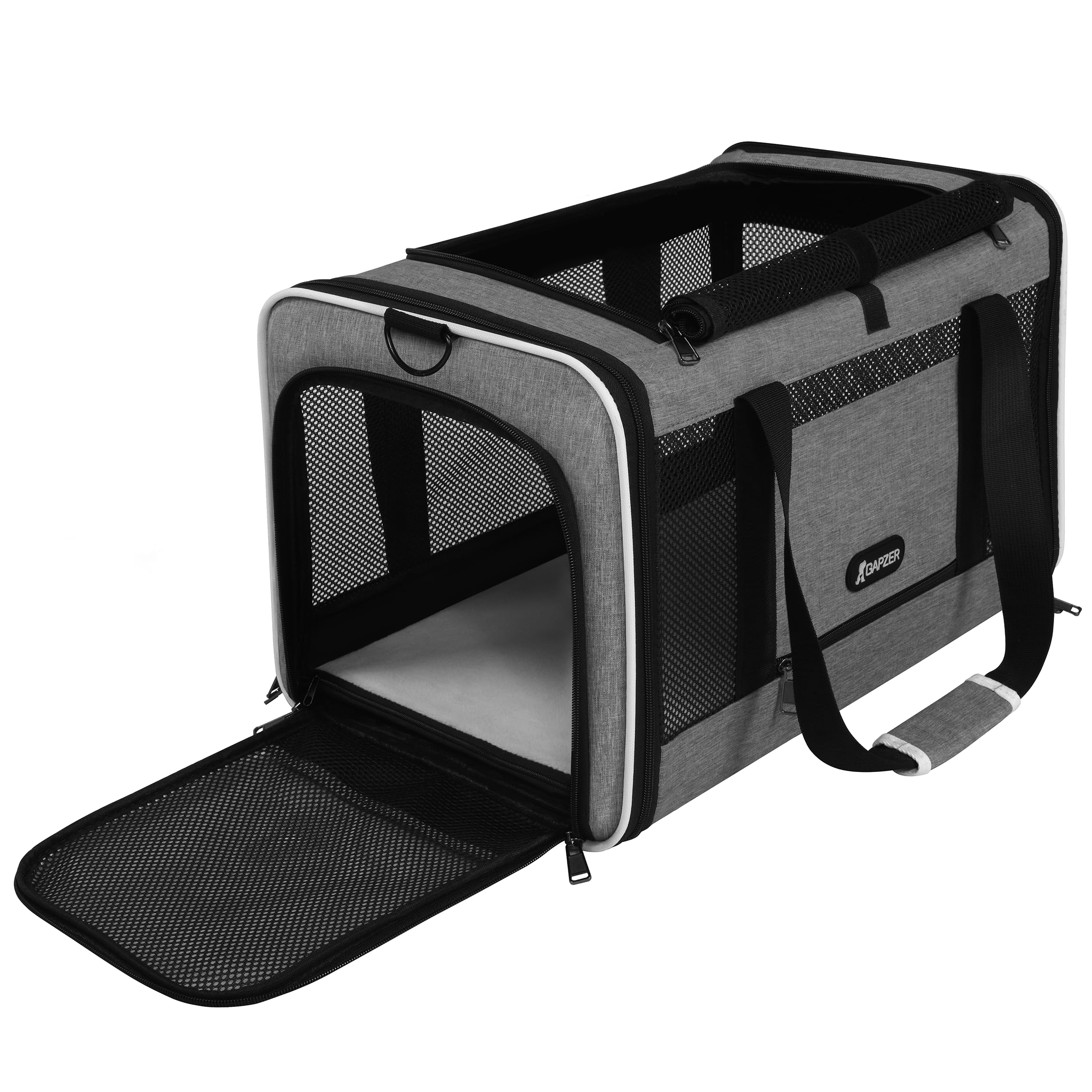 GAPZER Cat Carrier 18x11x11 Top Load Soft Pet Travel Bag Over 15 lbs, Collapsible Small Dog Puppy Crate 10 Pounds, Small Animal 