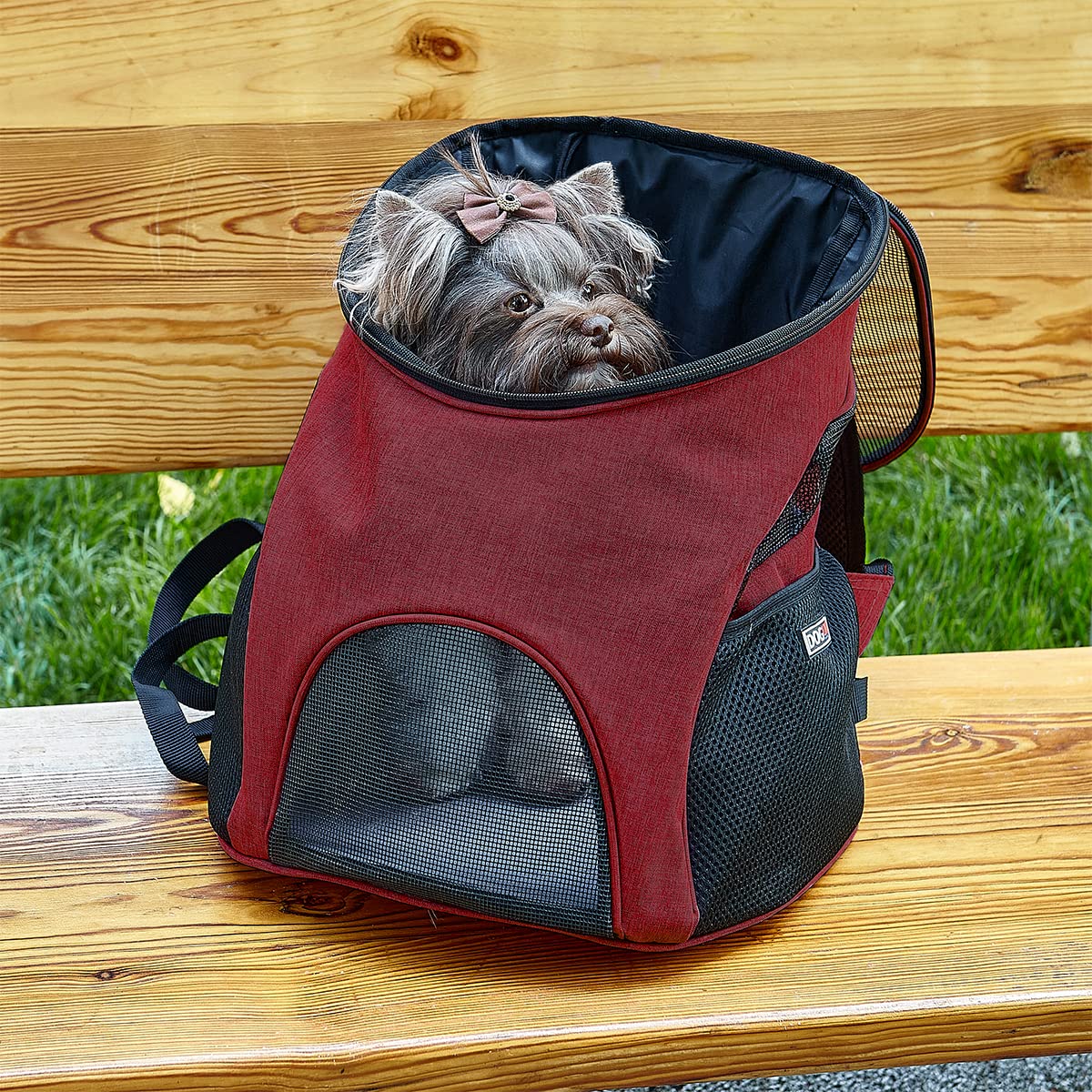 Dogline Front And Backpack For Dogs/Cats - Two Sizes - Airline Approved - Small Red