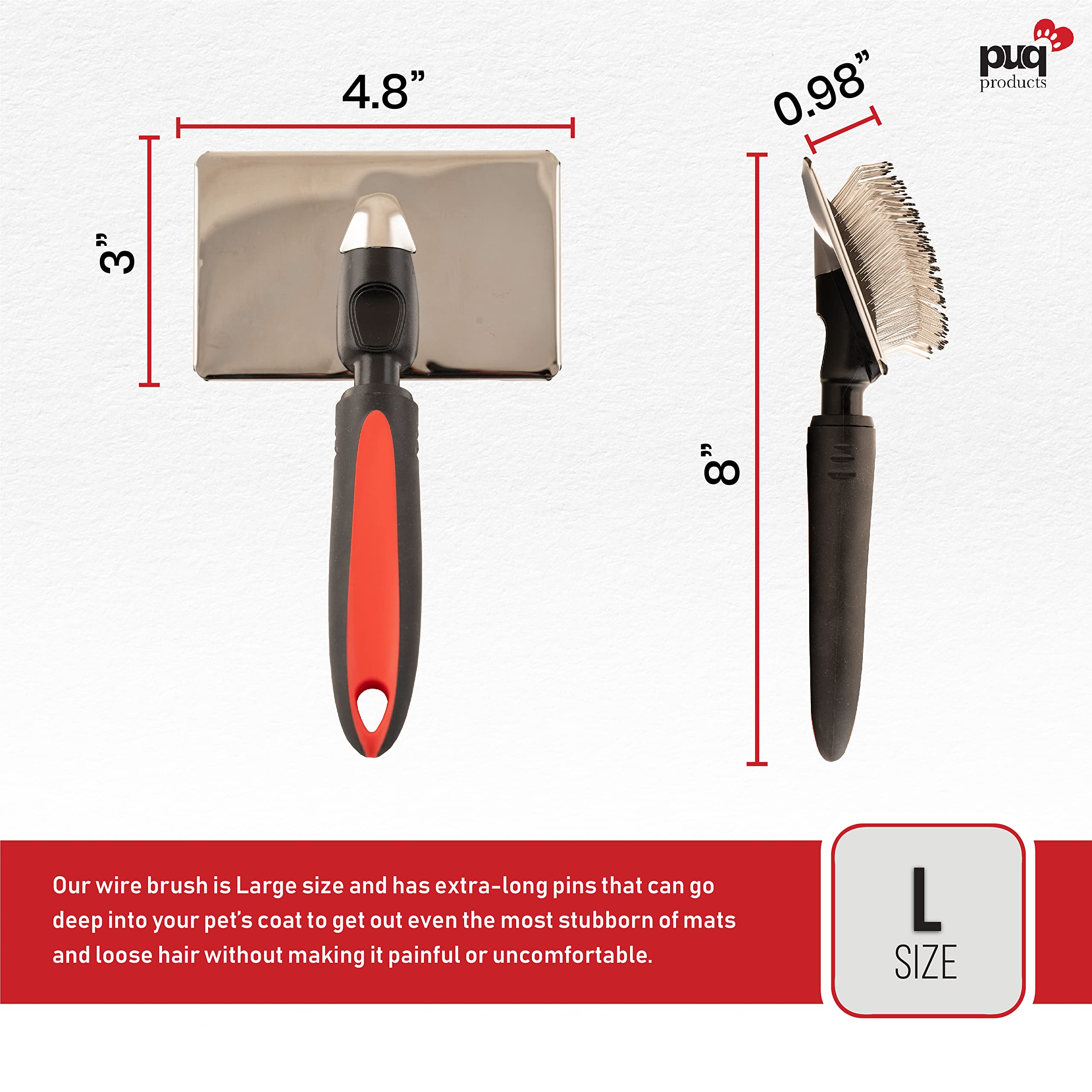 Dog Slicker Brush With Coated Tips - Bixy Pixy Large Protective Pins Massages Pet Skin - Professional Dog Brush For Goldendoodle