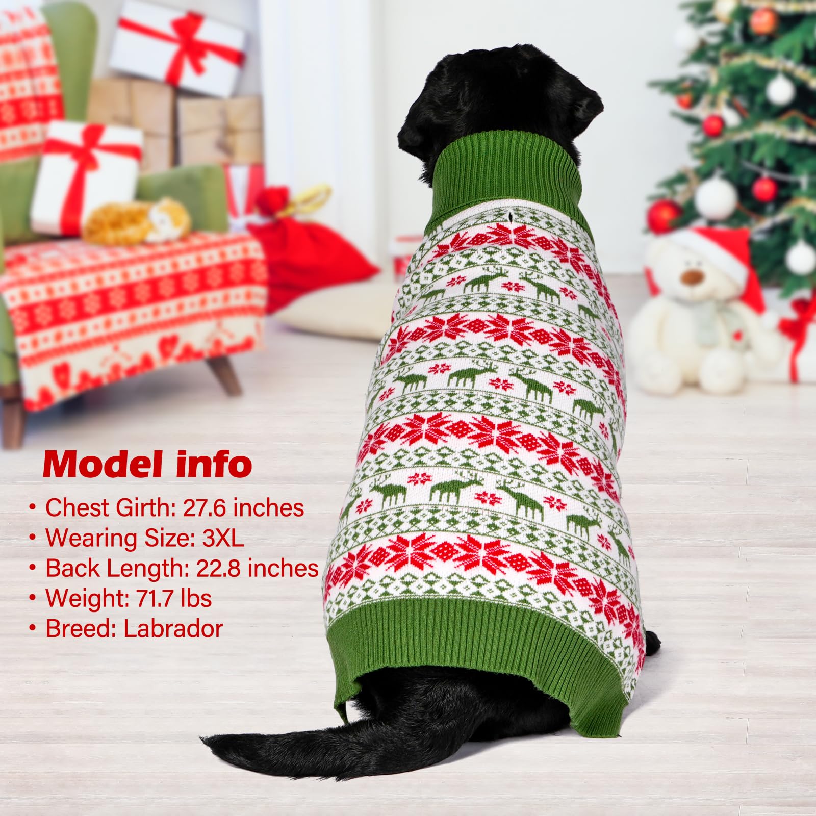 Kyeese Dog Christmas Sweater Small Dog Christmas Sweater Warm Dog Clothes Stretchy Dog Coats Soft Dog Sweater For Small Dogs Mal