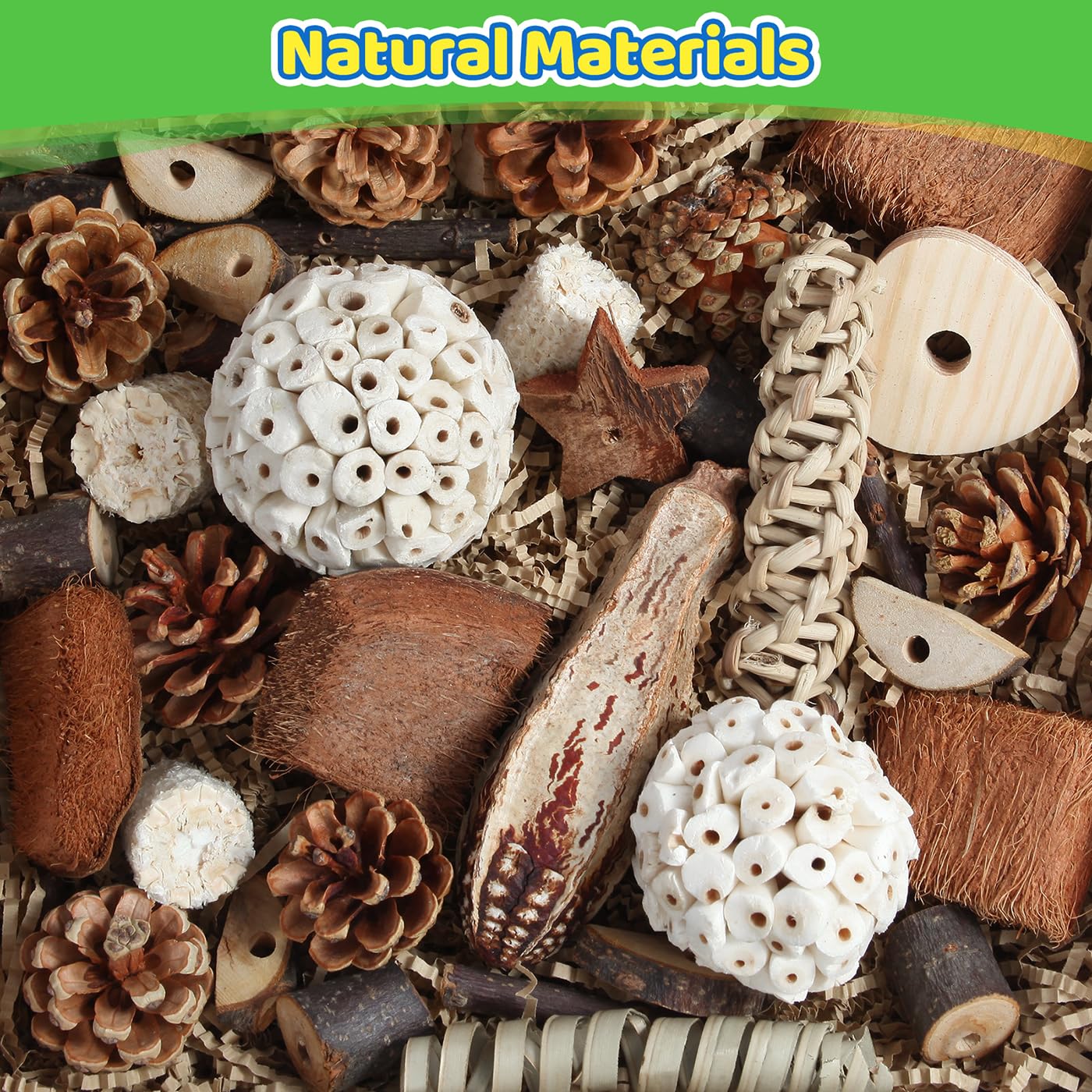 Kyouki Bird Toys Parrot Toys Natural Bird Foraging Box Foot Toys For Parakeets,Cockatiels,Conures,Love Birds,And Other Small To