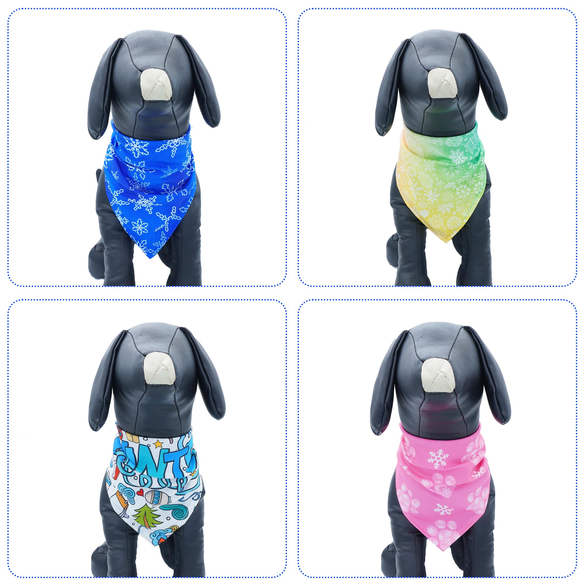 Pai Sence 7 Pcs Winter Dog Bandanas For Medium Dogs Breed 25 Inch Small Dog Bandanas Adjustable Scarves Grooming M