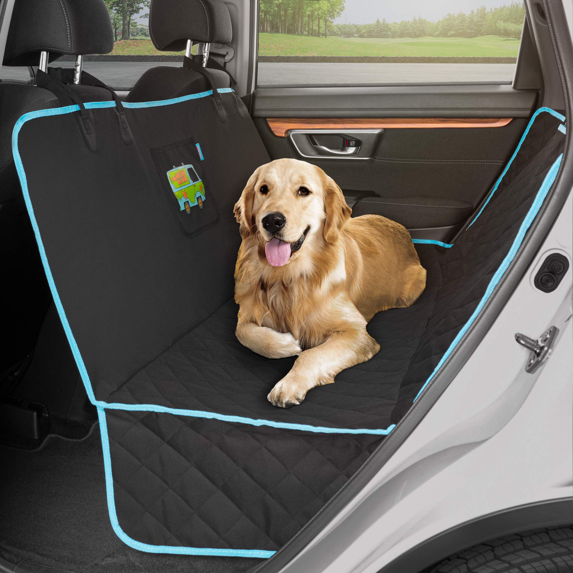 Bdk Scooby Doo Dog Car Seat Cover For Back Seat ?Hammock Dog Seat Protector With Storage Pocket, Heavy Duty Rear Bench With Non-Slip Stitching, Interior Covers For Auto Truck Van Suv