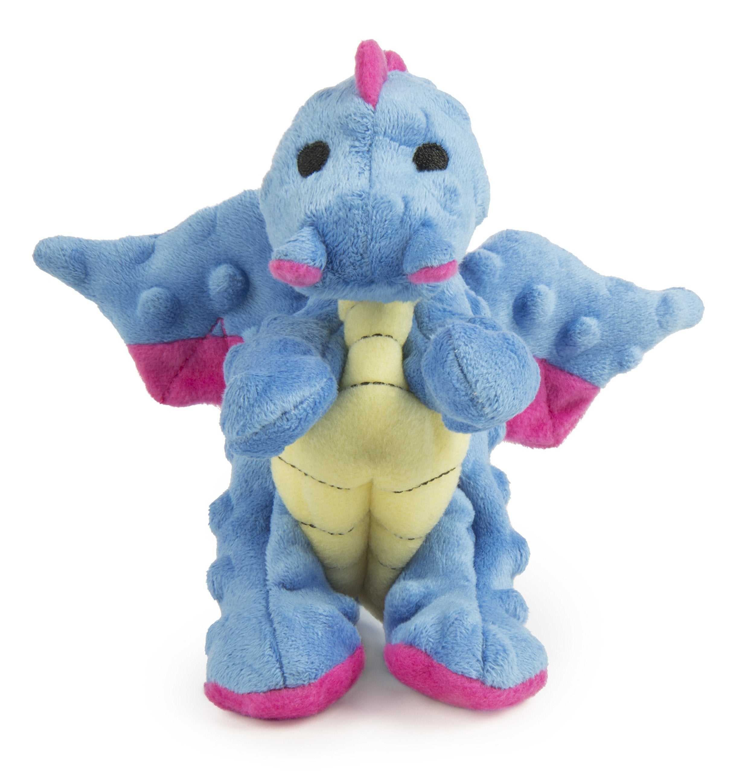 Godog Bubble Plush Dragons Squeaky Dog Toy, Chew Guard Technology - Periwinkle, Small