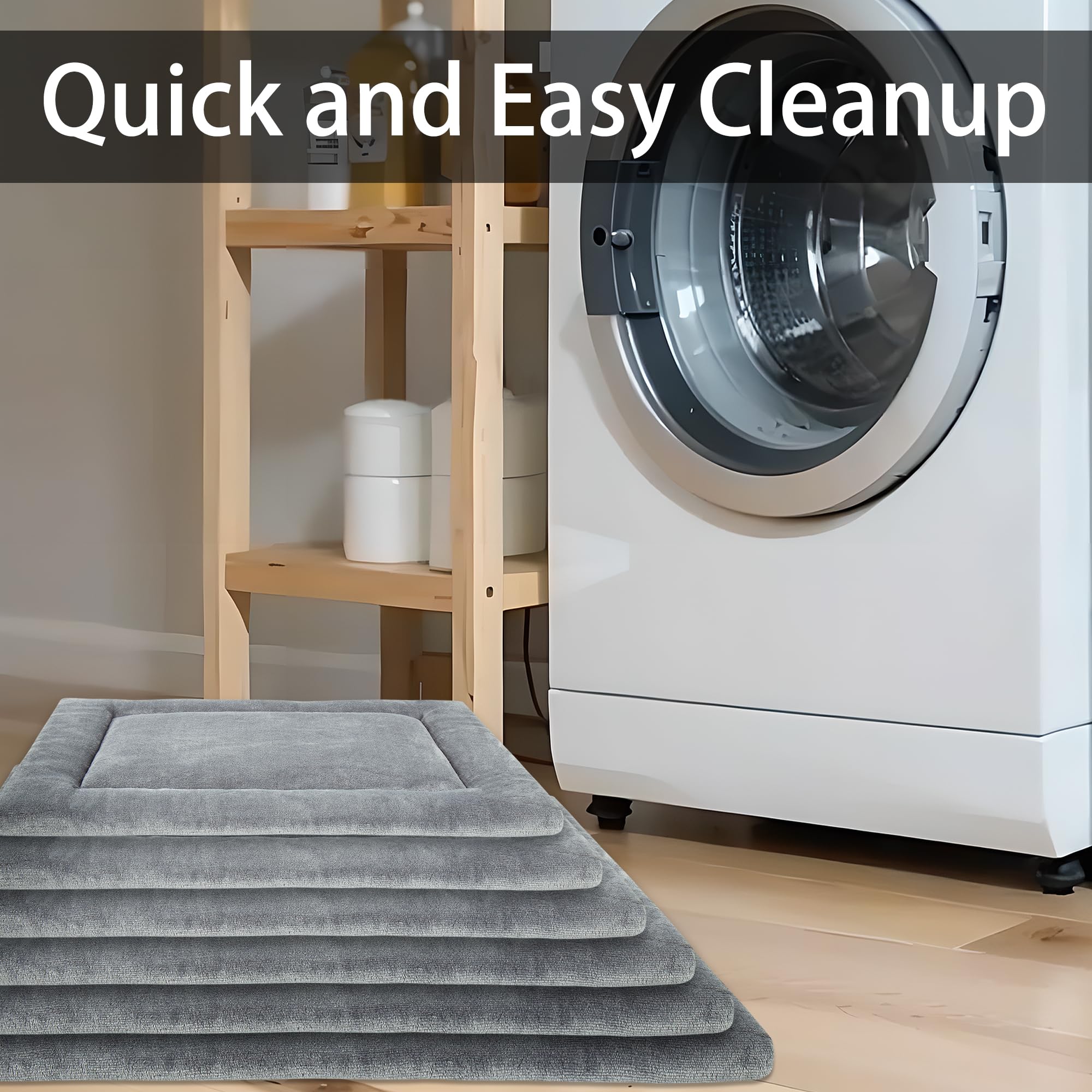 Khonsu Pet Dog Bed Mat Crate Pad For Up To 45 Lbs Dogs With Reversible Sides For Cold And Hot Seasons, Completely Washable Cushi