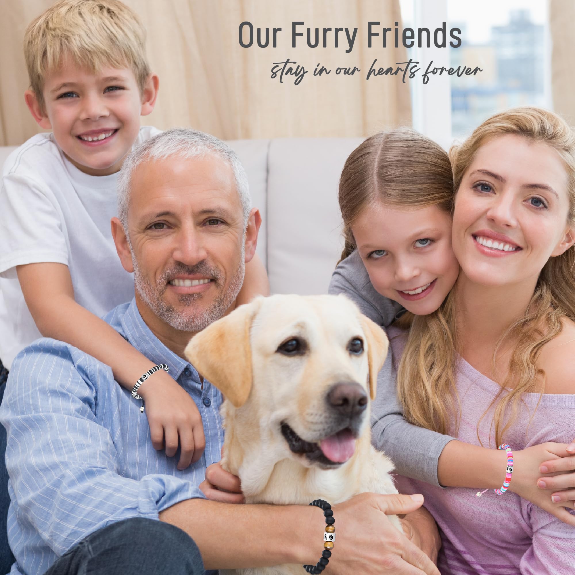 TONY & SANDY Pet Memorial Gifts for Dogs, Loss of Dog Memorial Gifts, Pet Sympathy Memorial Bracelet for Boys Girls Who Loss of