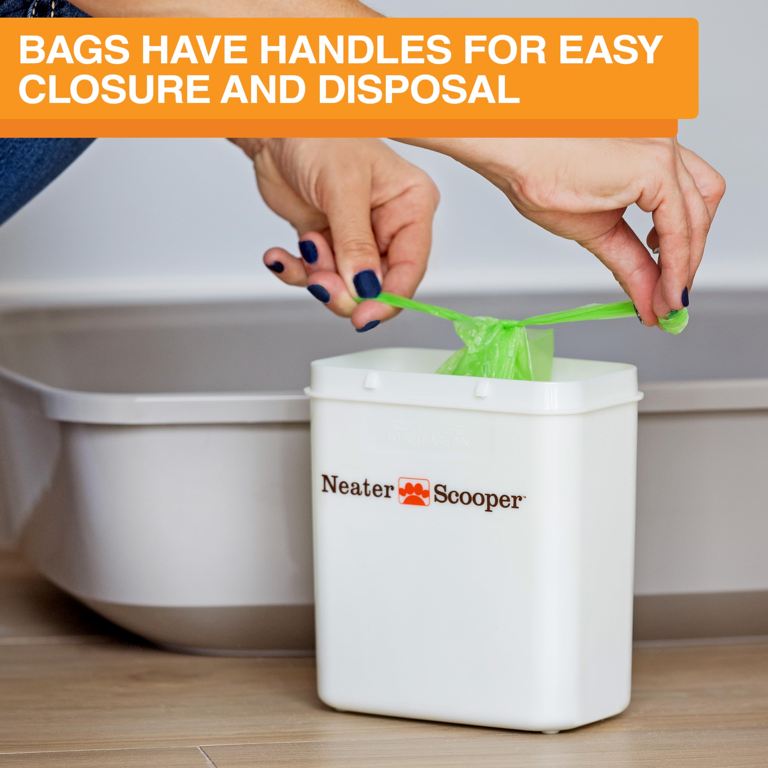 Neater Pets Neater Scooper Standard Cat Litter Scoop, 60 Refill Bags - Mess-Free Cat Litter Scooper with Bag, Spill-Proof Kitty