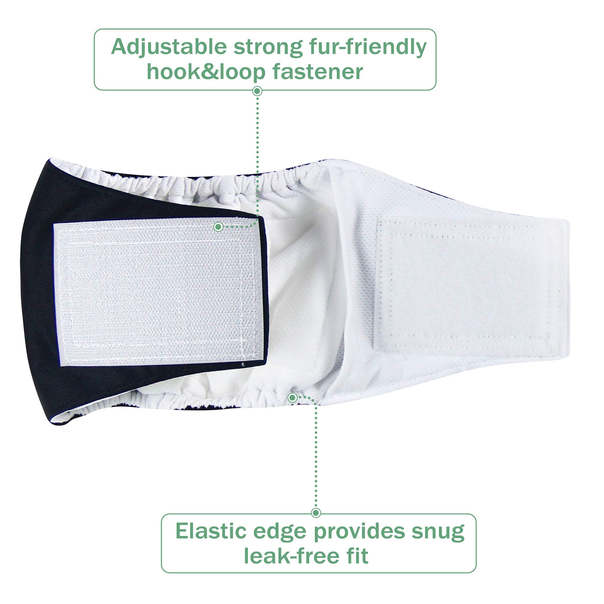 Wegreeco Washable Male Dog Belly Wrap - Pack Of 3 - (Black,Xx-Large)