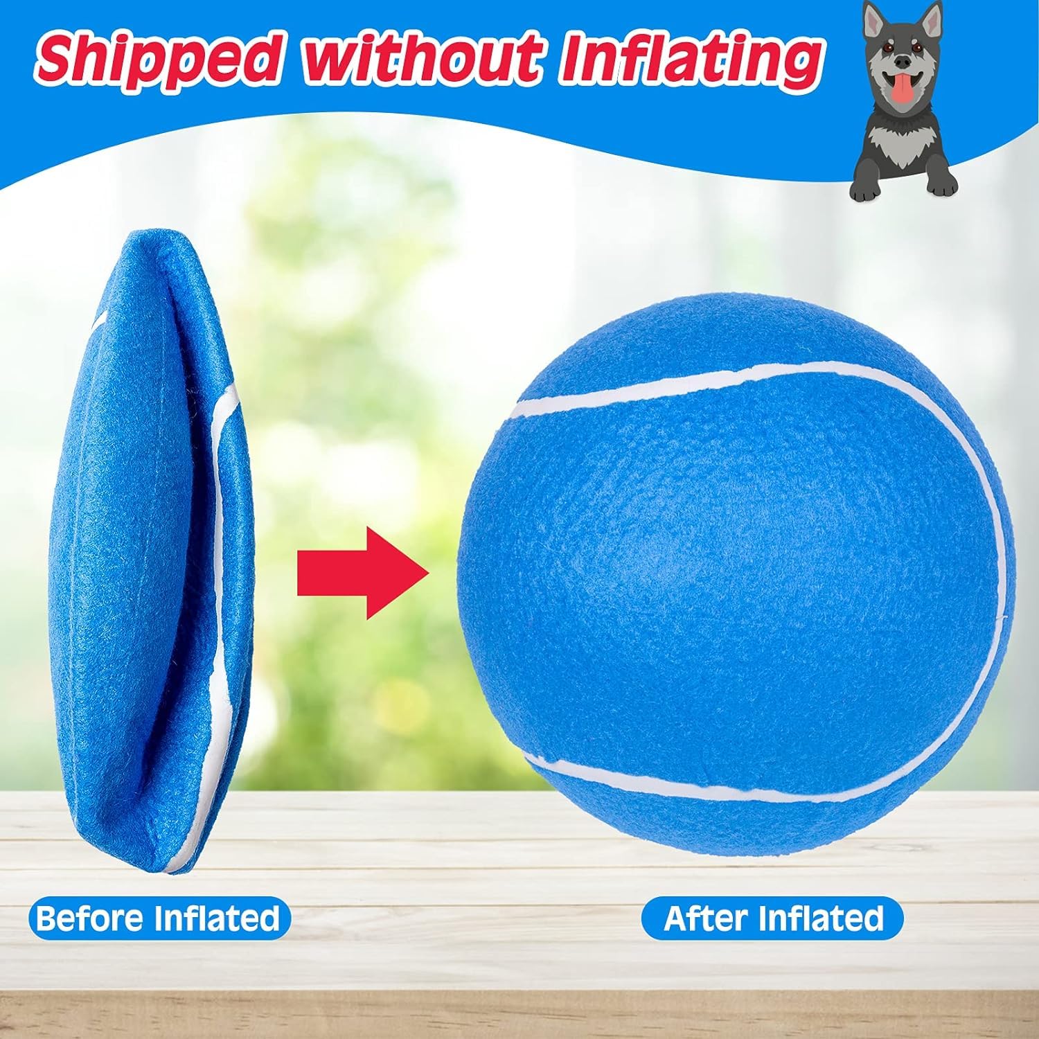Expawlorer Dog Toy Ball-9.5''Giant Tennis Balls For Dogs, Christmas Dog Toy Balls, Interactive Large Tennis Balls For Dogs With Inflating Needles For Training Playing Sports