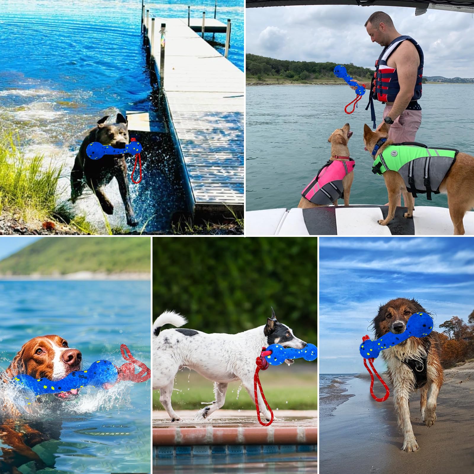 Baborui Floating Dog Pool Toy - Durable E-Tpu Dog Water Toy For Fetch & Chew, Bright Floating Dogs Toys For Pool, Beach & Outdoo