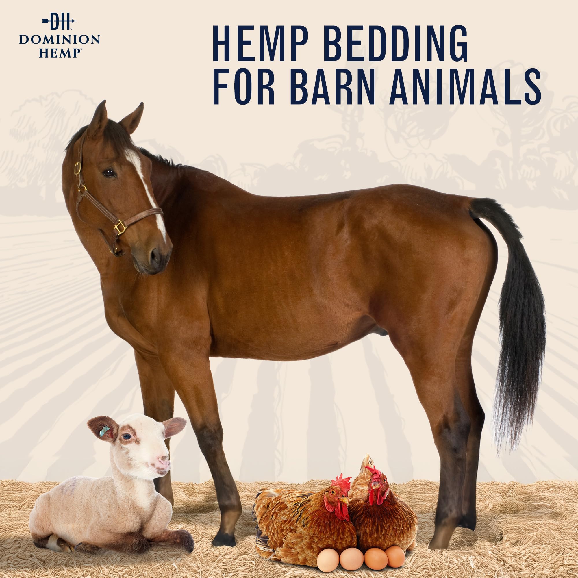 Dominion Hemp Premium Hemp Bedding for Chicken Coops 10+ Cubic Feet (285L) - USA-Grown & Processed - Nesting Boxes for Chickens,