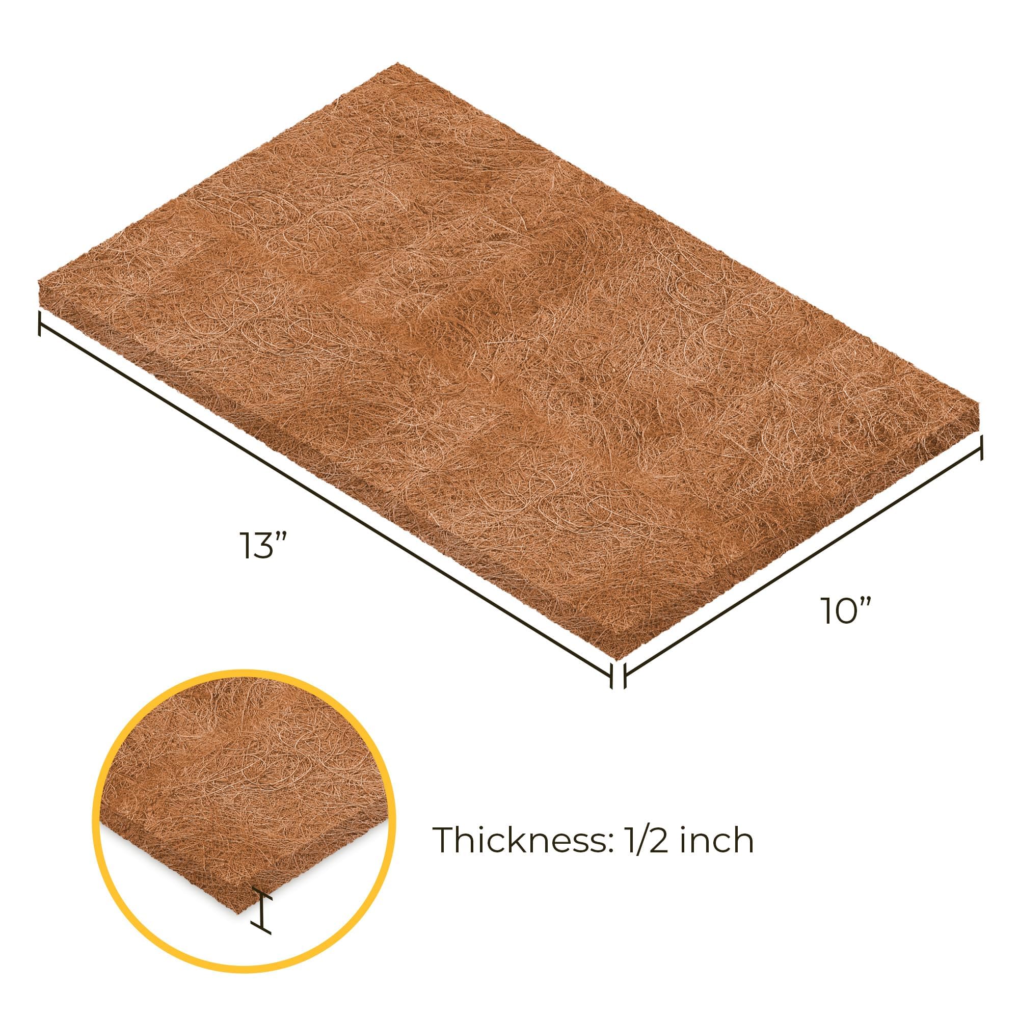 Sungrow Coco Fiber Hermit Crab & Reptile Carpet, Gecko Terrarium Liner, And Floor Bedding Substrate & Supplies, Climbing Wall Carpet & Mat For Hermit Crabs, 10' X 13', 1 Piece Per Pack