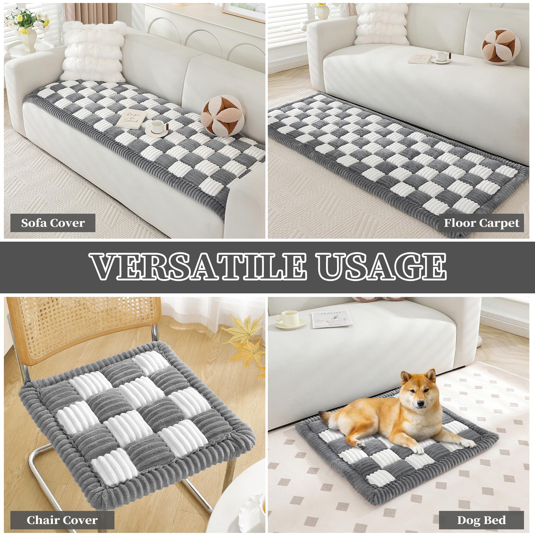 Couch Cover For Dogs Washable, Pet Sofa Cover, Dog Couch Cover Protector, Non Slip Dog Bed Mat, Soft Fuzzy Couch Cover For 2-3 C