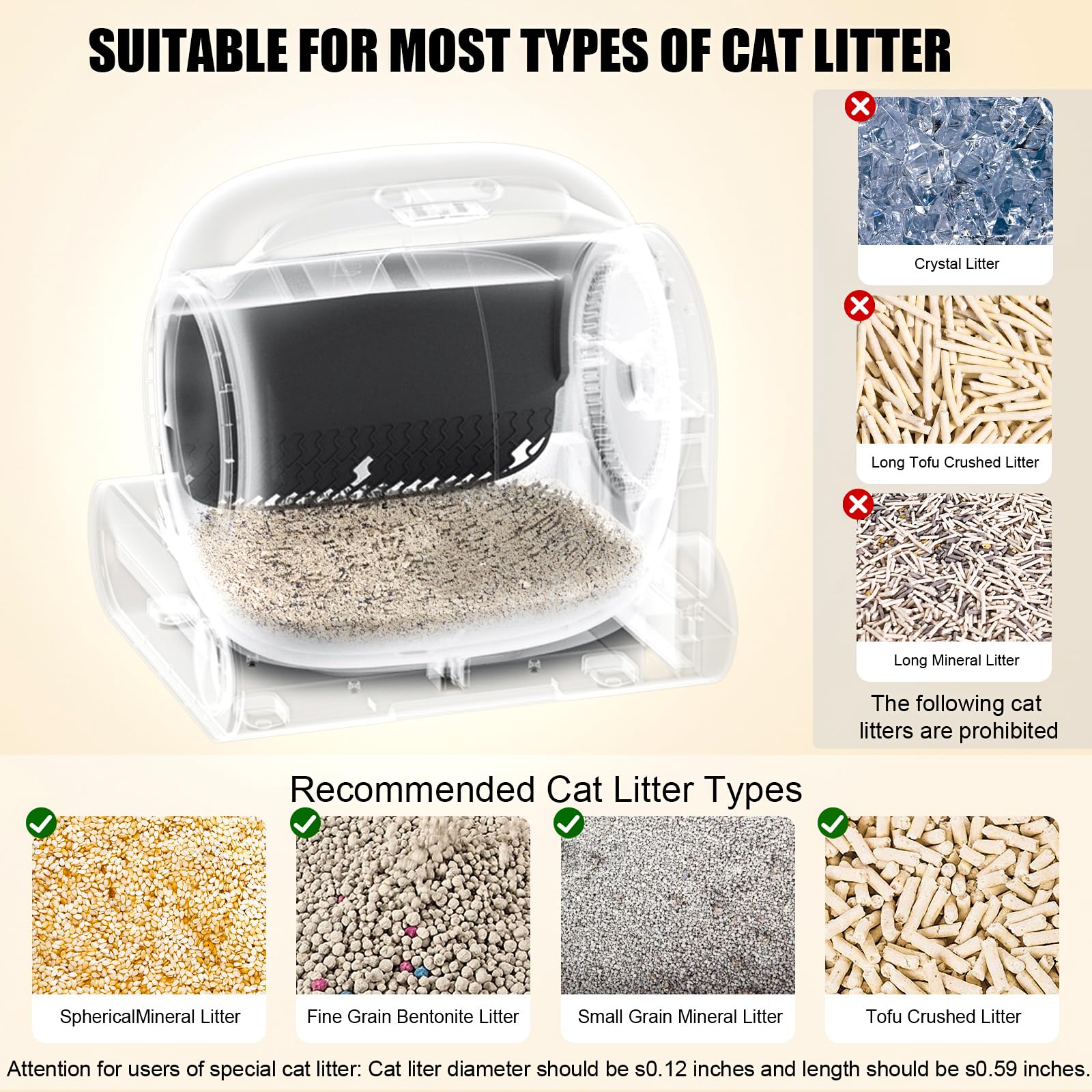 65L/9L Large Capacity Self-Cleaning Cat Litter Box for Multiple Cats, Automatic with App Control, No Scooping Needed, Easy to Cl