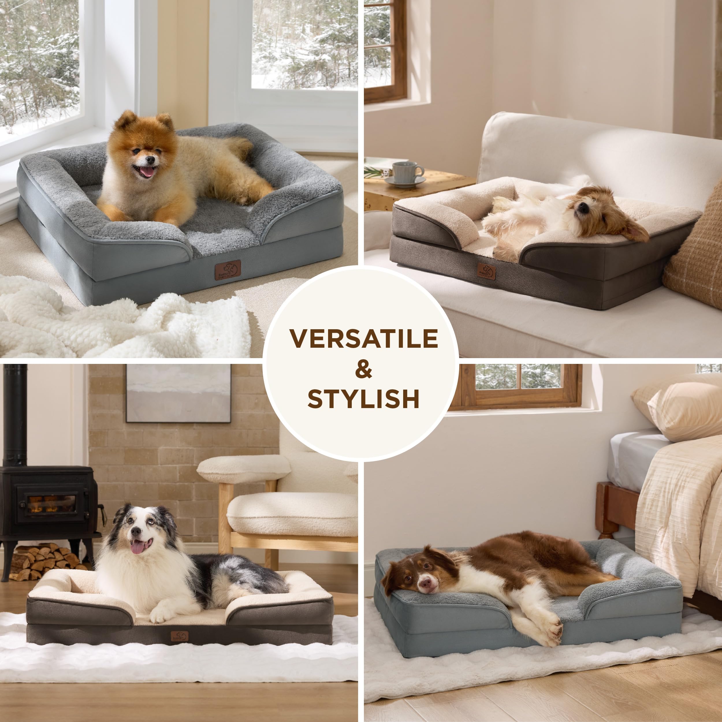 Bedsure Self Warming Orthopedic Dog Beds Large Sized Dog - Washable Large Dogs Bed Waterproof, Big Comfort Dogs Couch Sofa with