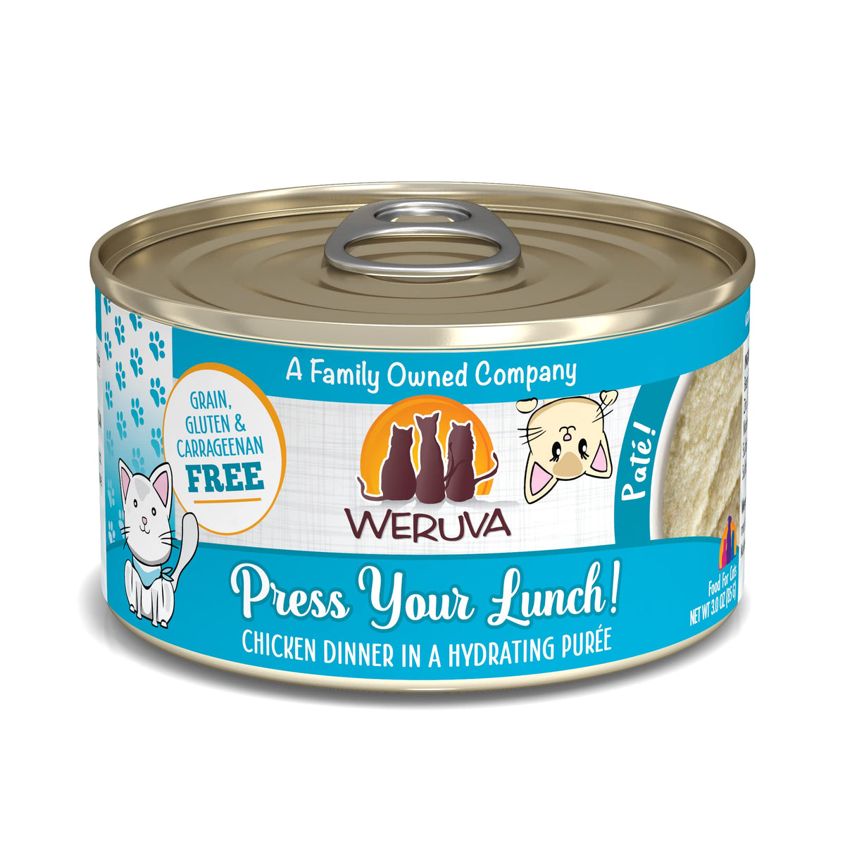 Weruva Wet Cat Food, Press Your Lunch With Chicken Pate, 3Oz Can, Pack Of 12