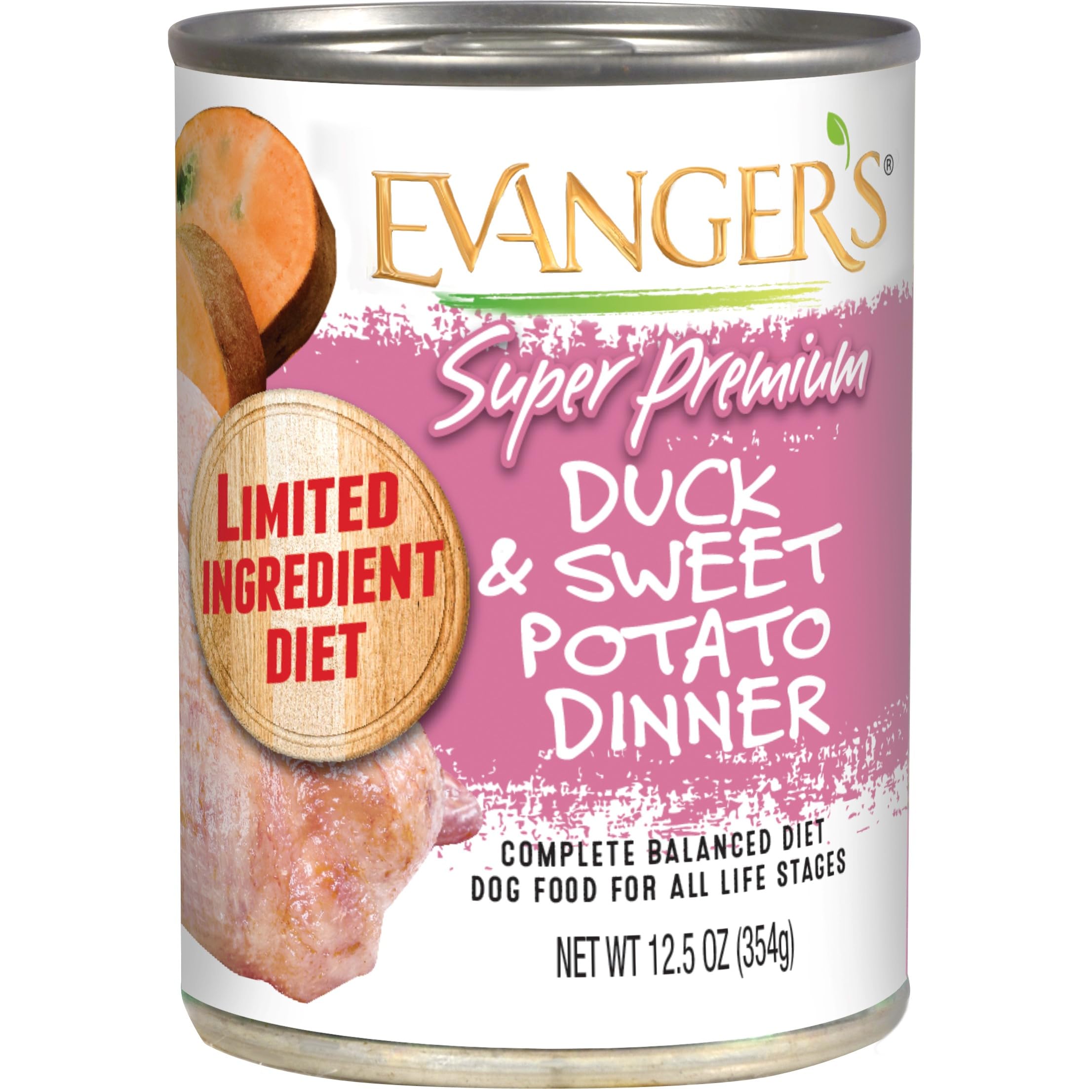 Evangers Super Premium Duck & Sweet Potato Dinner for Dogs - 12, 12.5 oz Cans