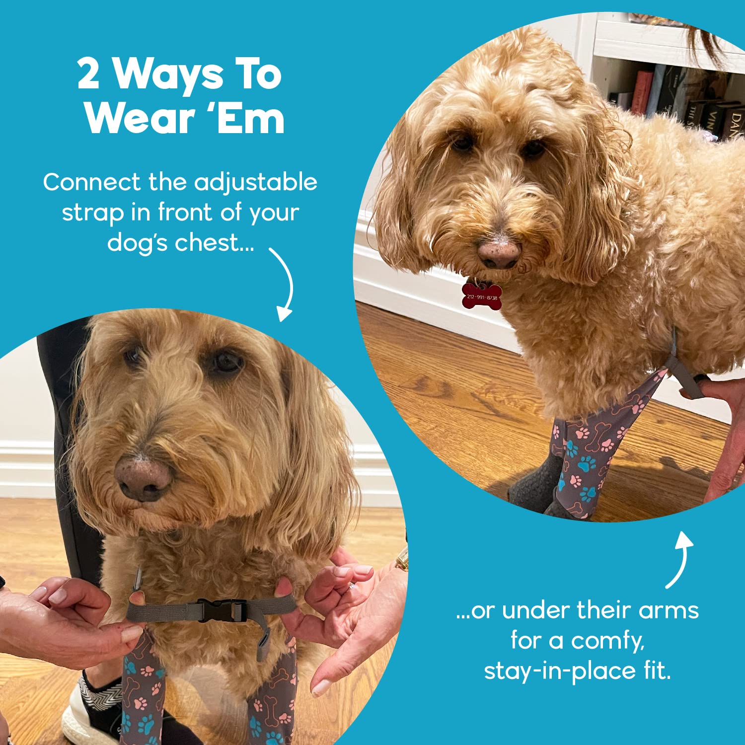 Walkee Paws Stay-On, Non-Slip Dog Socks To Prevent Licking Paws And Slipping On Hardwood Floors. Seen On Shark Tank, Never Lose