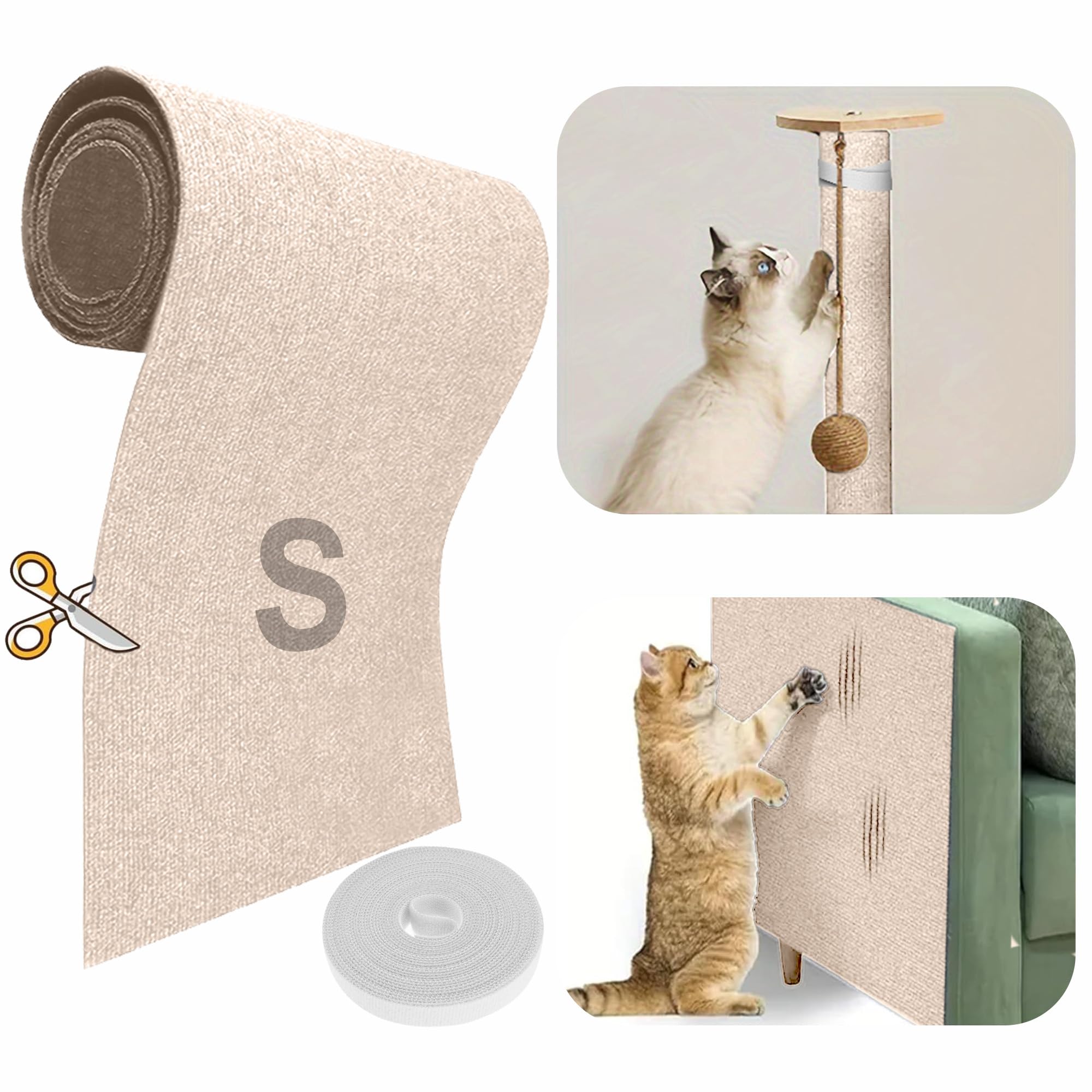 78   X15.8    Trimmable Cat Scratching Post Carpet Cover Cat Scratcher Mat Self-Adhesive Tree Shelves Replacement Parts Mat Cat 