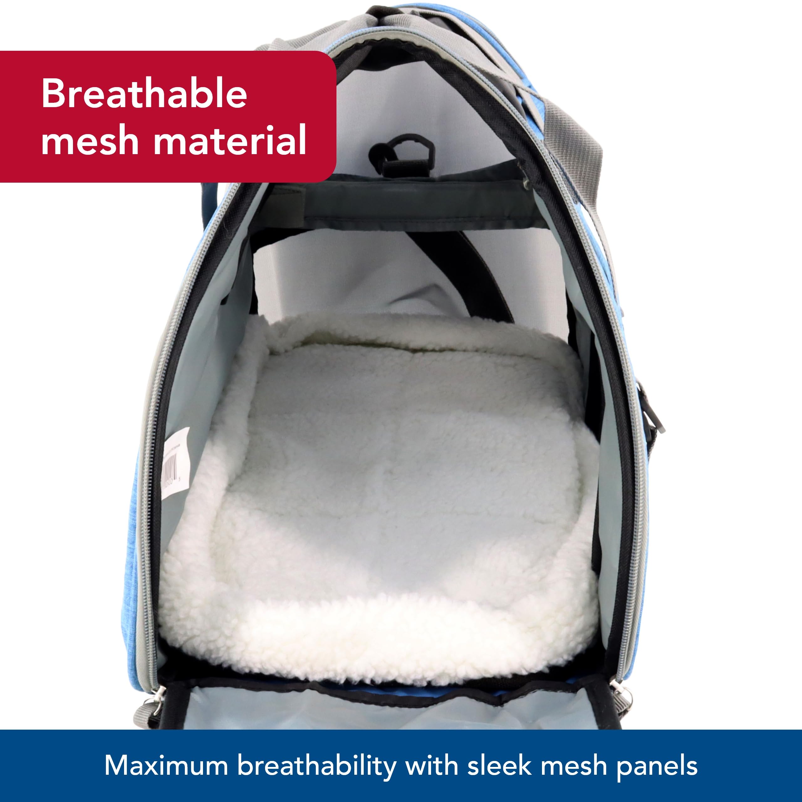 Coastal Pet Bergan Comfort Carrier - Safe And Comfortable For Dog & Cat Travel - Airline Friendly Soft And Breathable Carrier For Pet Owners - Heather Bermuda, 16' X 8' X 11'