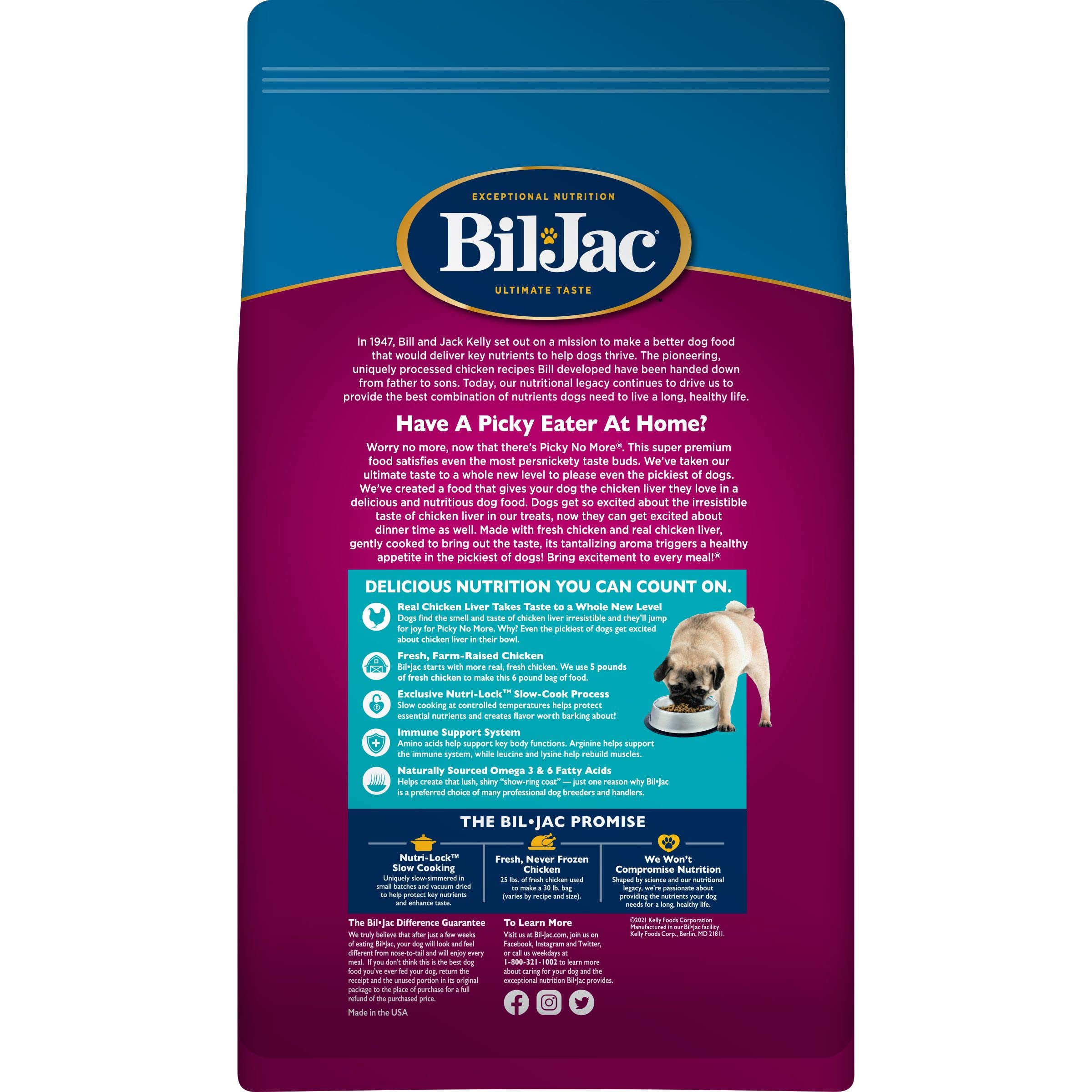 Bil-Jac Picky No More Small Breed Chicken Liver Dry Dog Food 6 Pounds (2-Pack)