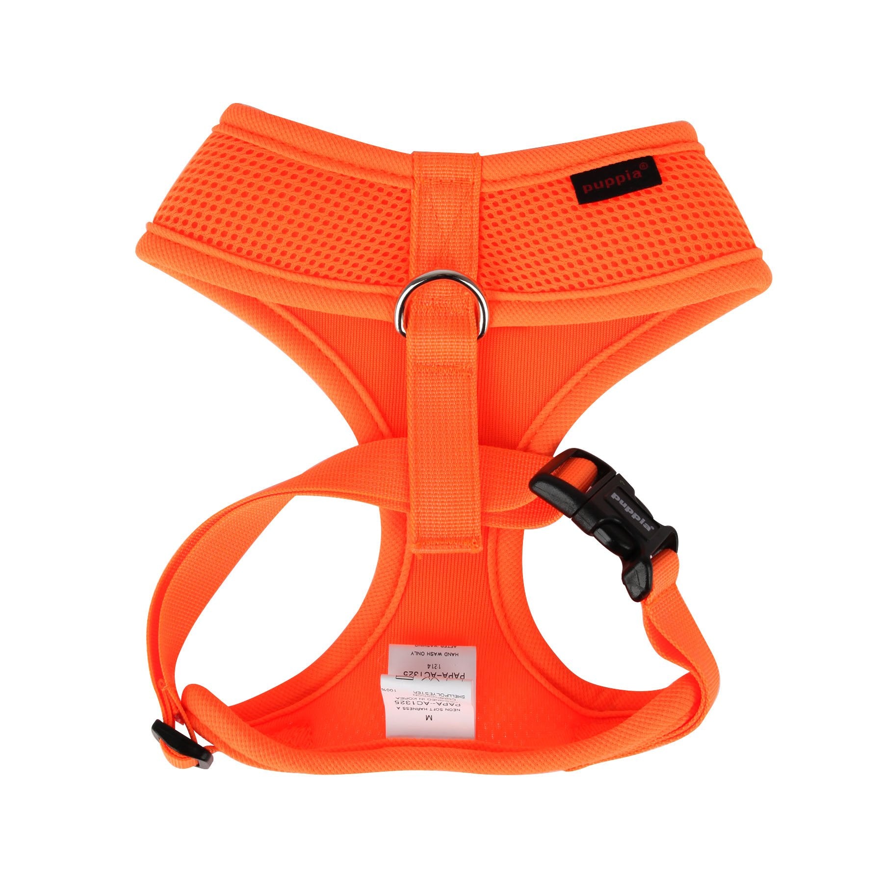 Puppia Soft Harness A Xs Over-The-Head Soft Mesh Harness Neon Orange