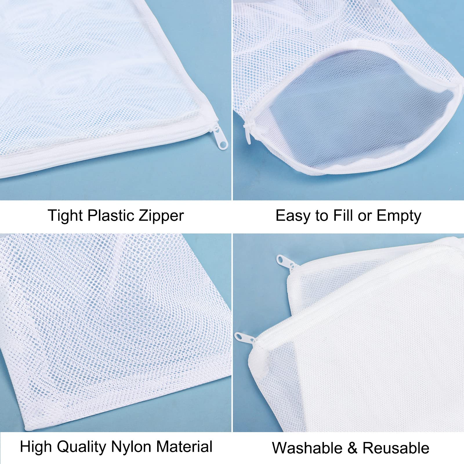 Segarty Filter Media Bags, 10Pcs 11.7X7.8 Inch Aquarium Nylon Mesh Bags With Plastic Zipper, Fish Tank White Net Bags For Pellet